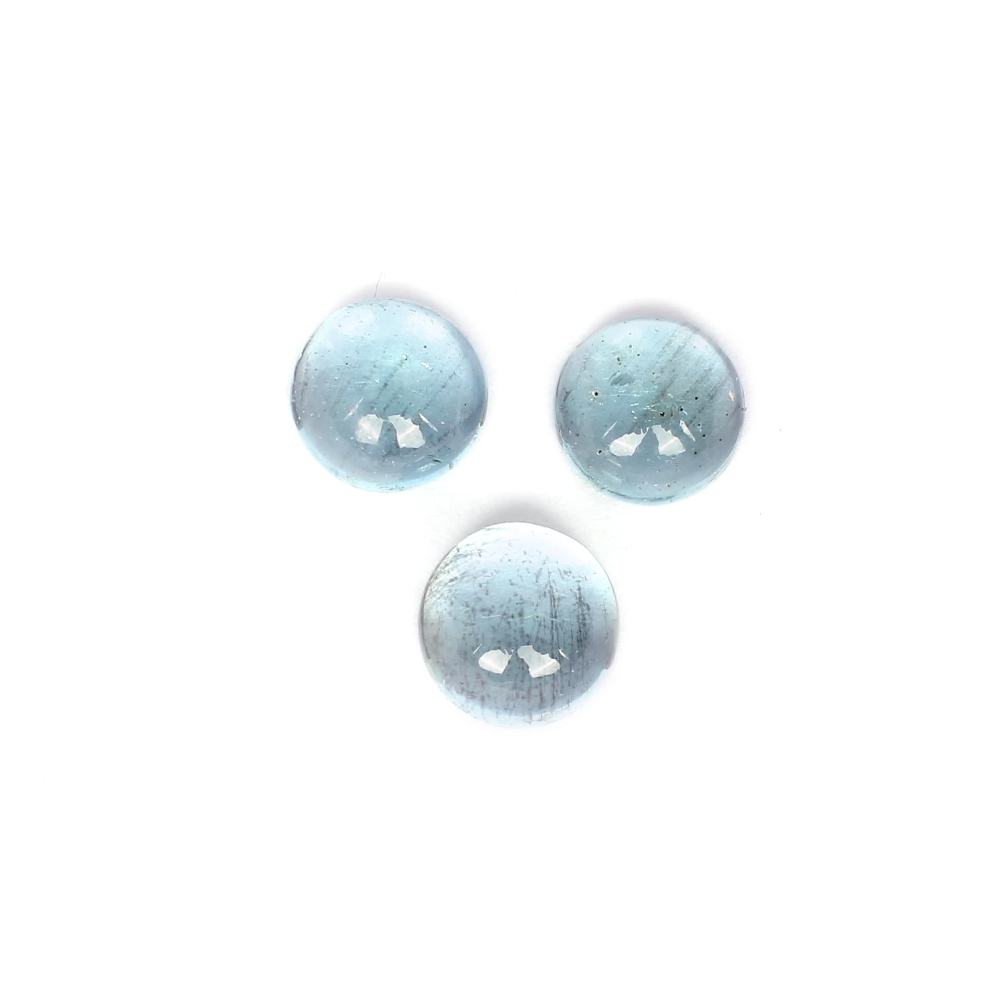 Aquamarine 8mm Round Cab 170 Cts Loose Gemstone