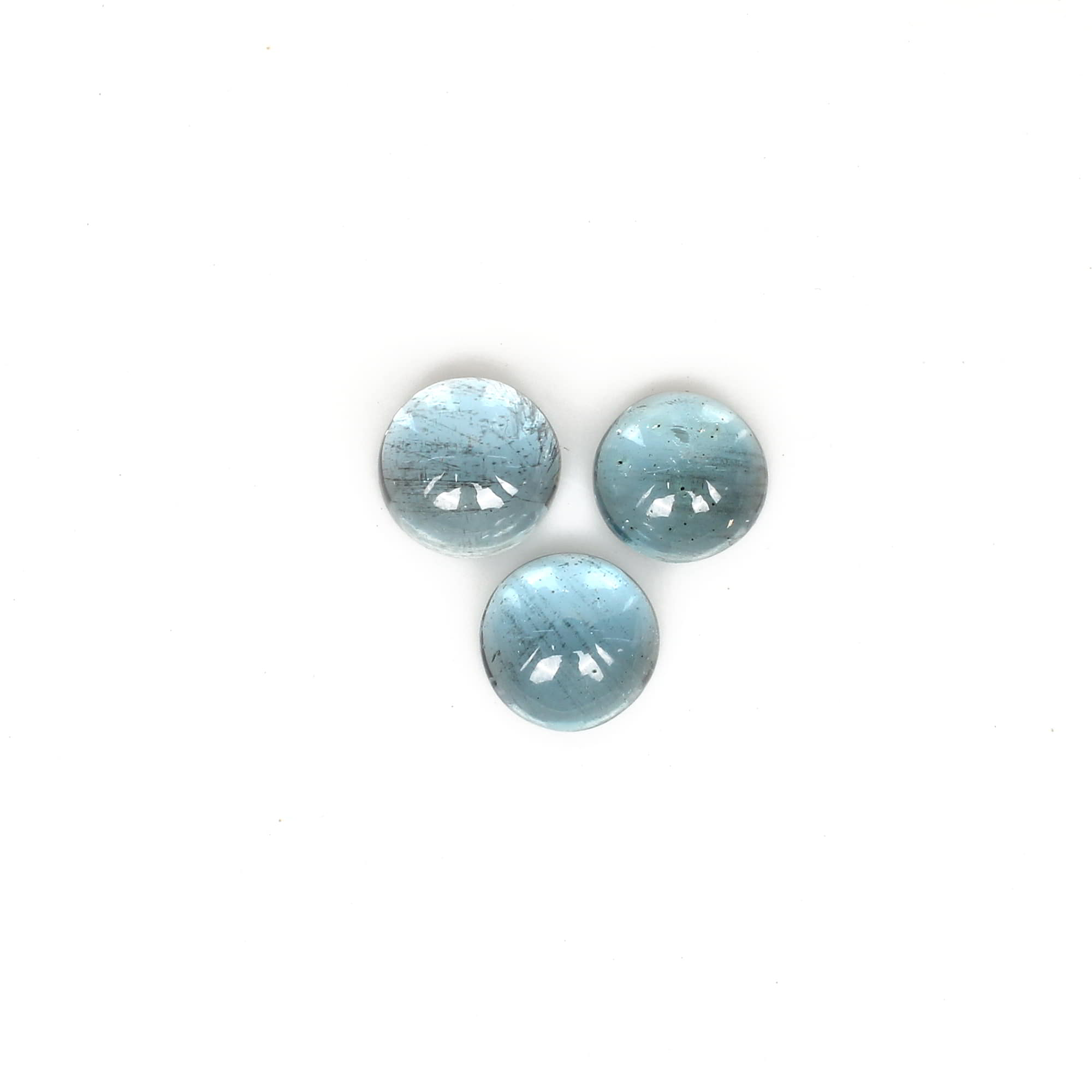 Aquamarine 8mm Round Cab 170 Cts Loose Gemstone