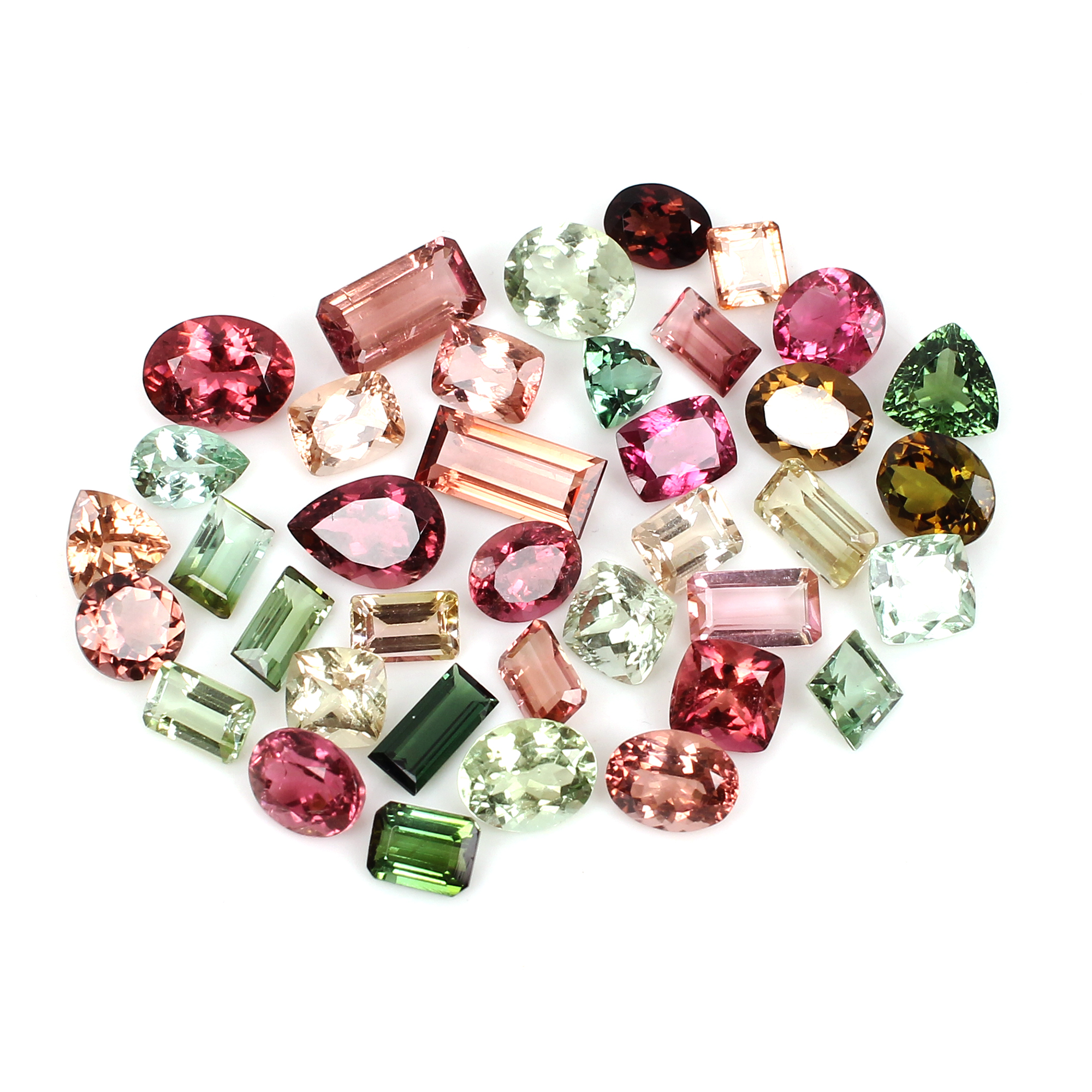 5 Pcs Natural Multi Tourmaline Uneven Cut 1245 Cts