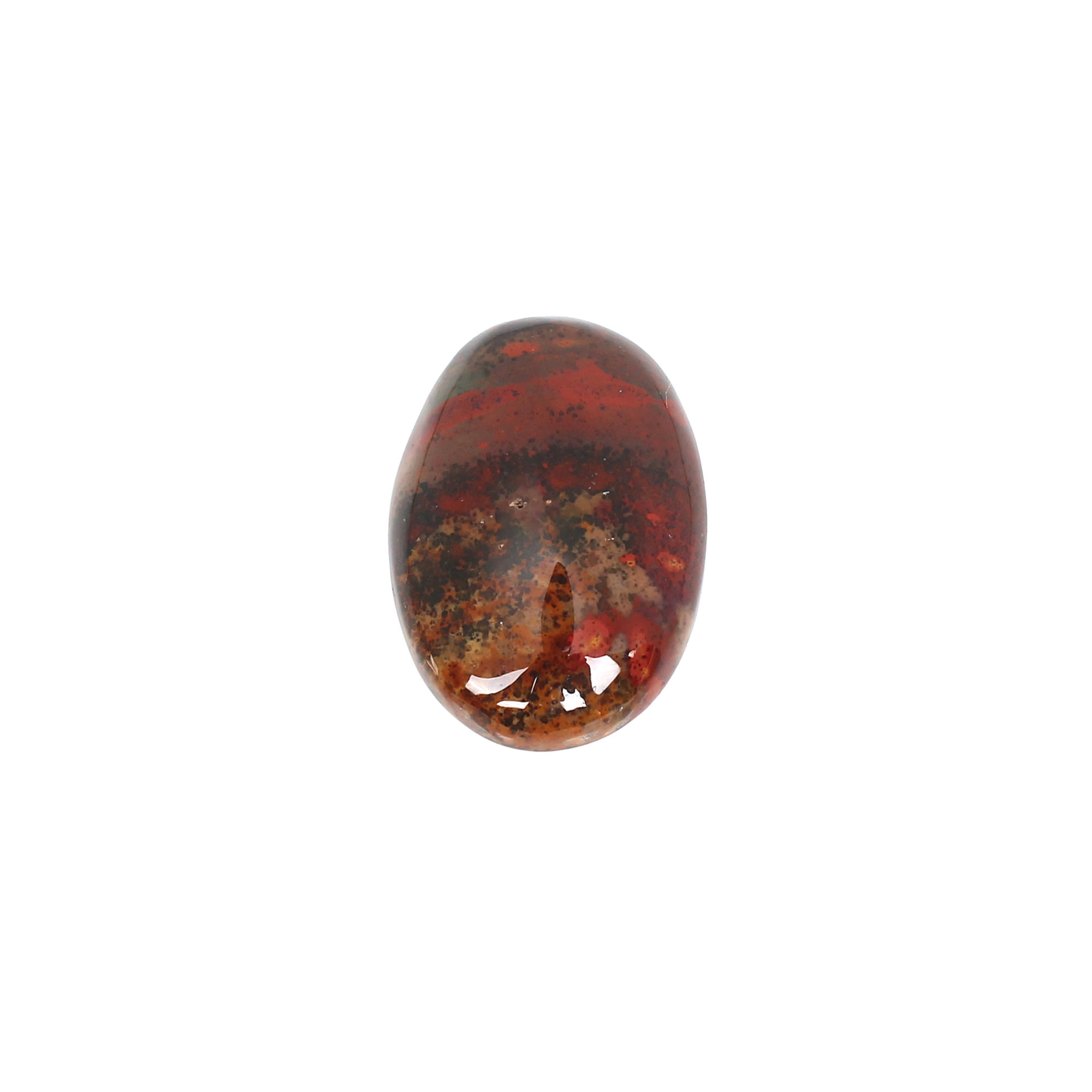 1pcs Map Green Jasper 31x21mm Oval Cabochon 3735cts Loose Gemstone