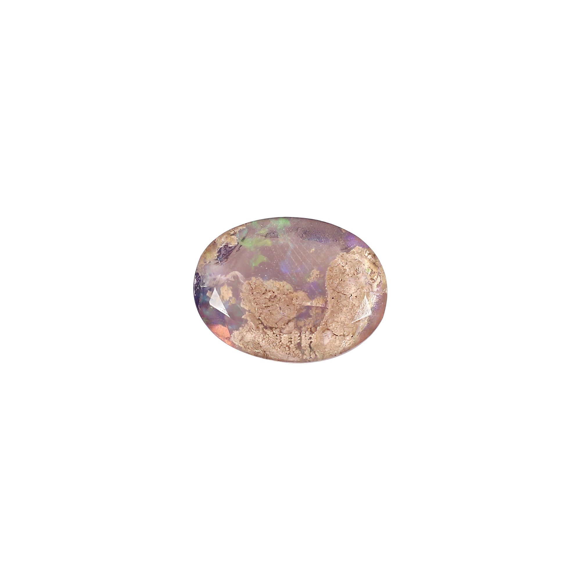 Natural Labradorite Crystal Rose Cut Doublet Gemstone 16x12 mm 950 Carat for Jewelry Making