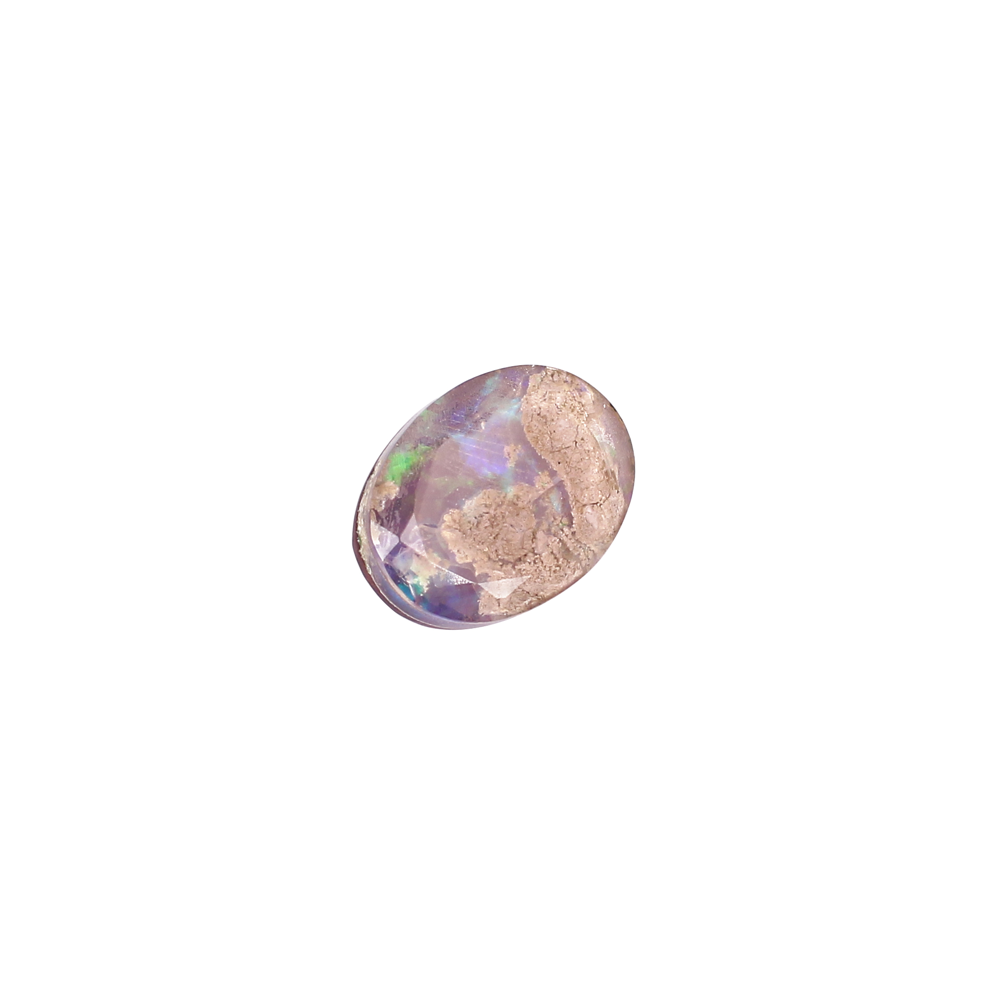 Natural Labradorite Crystal Rose Cut Doublet Gemstone 16x12 mm 950 Carat for Jewelry Making