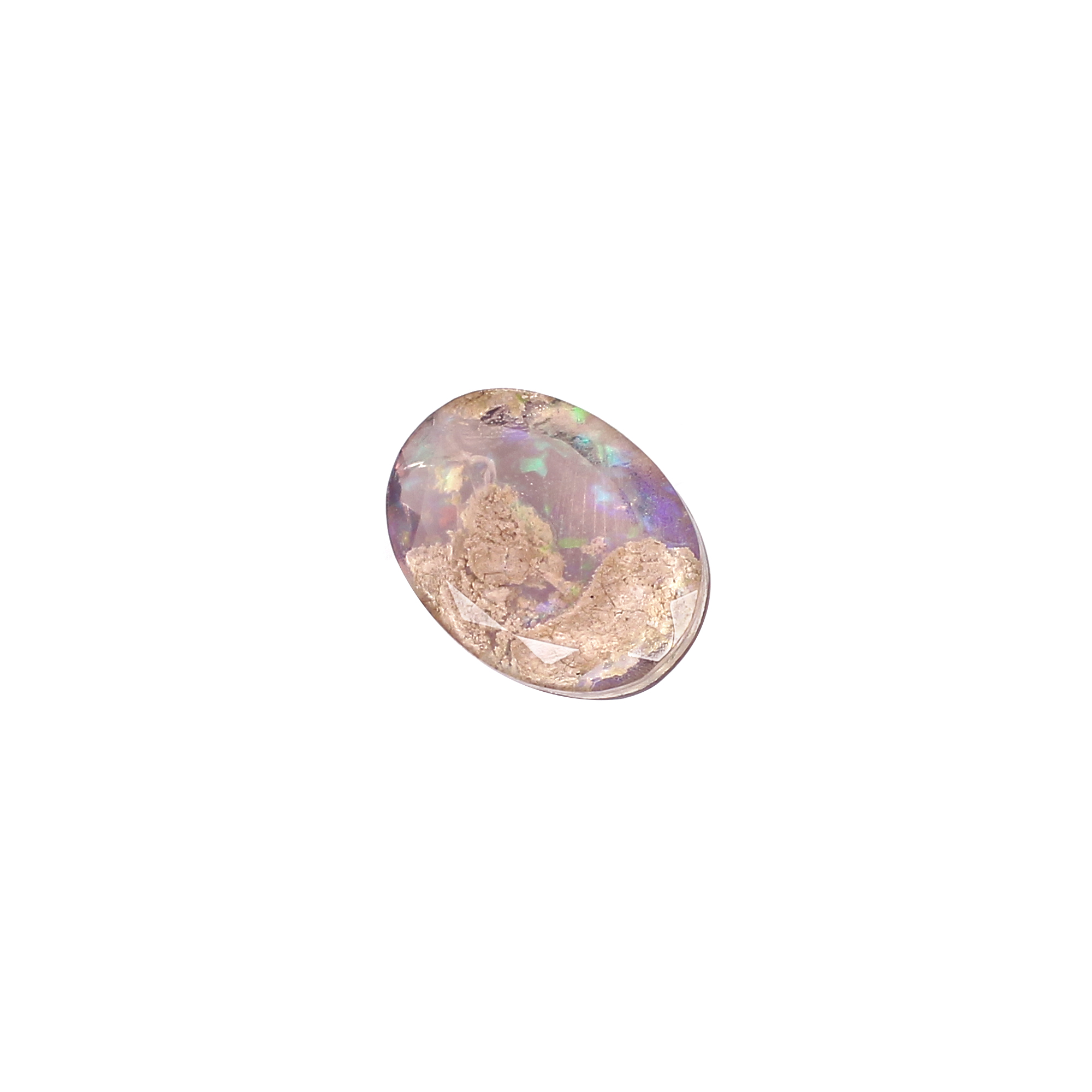 Natural Labradorite Crystal Rose Cut Doublet Gemstone 16x12 mm 950 Carat for Jewelry Making