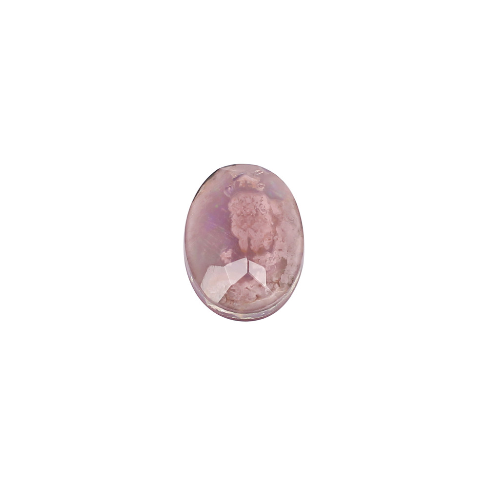 Image of Natural Labradorite Crystal Rose Cut Doublet Gemstone 16x12 mm 9.50 Carat for Jewelry Making