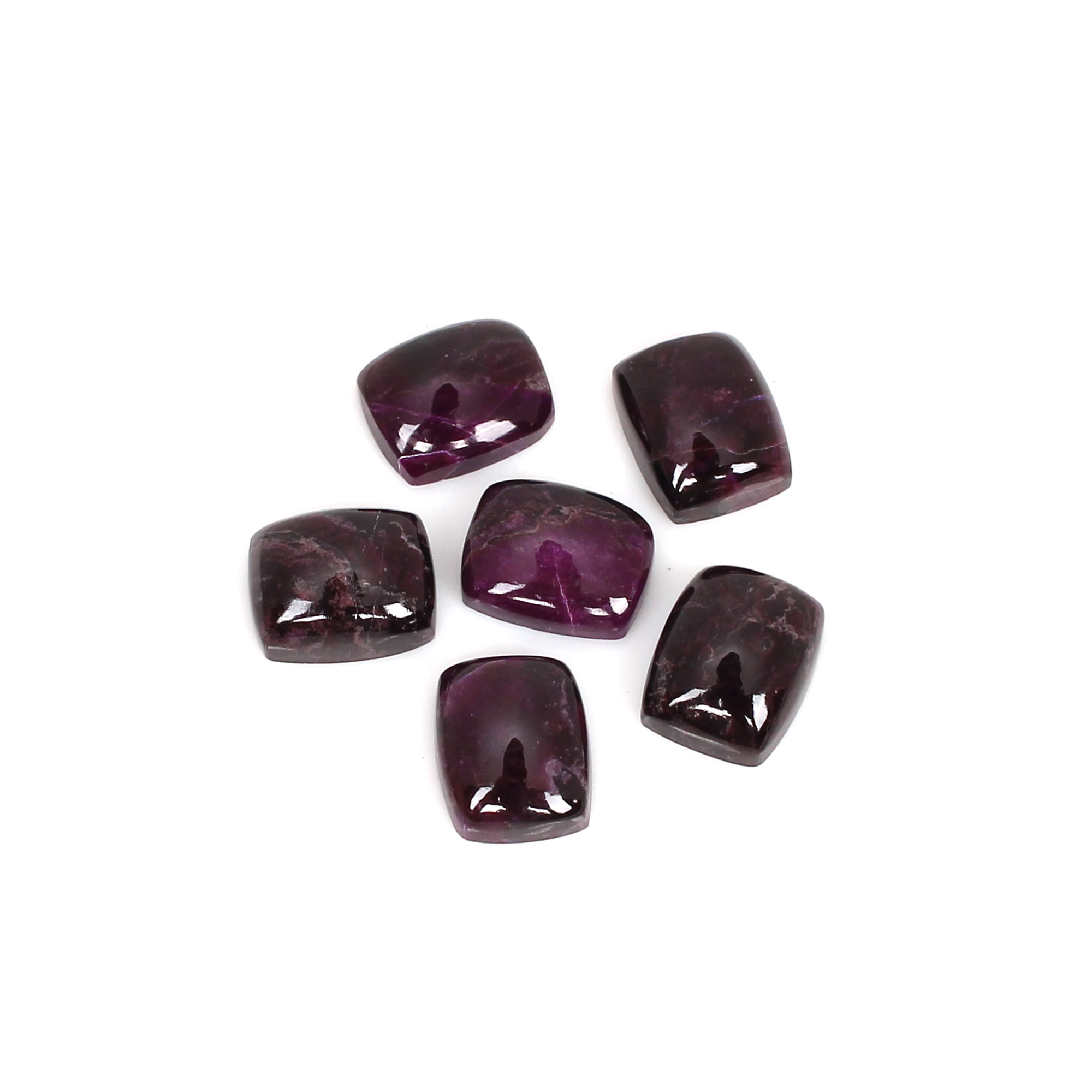 6Pcs Natural Sugilite Rectangle Cabochon 10x8mm Gemstone 1750cts Loose Stone