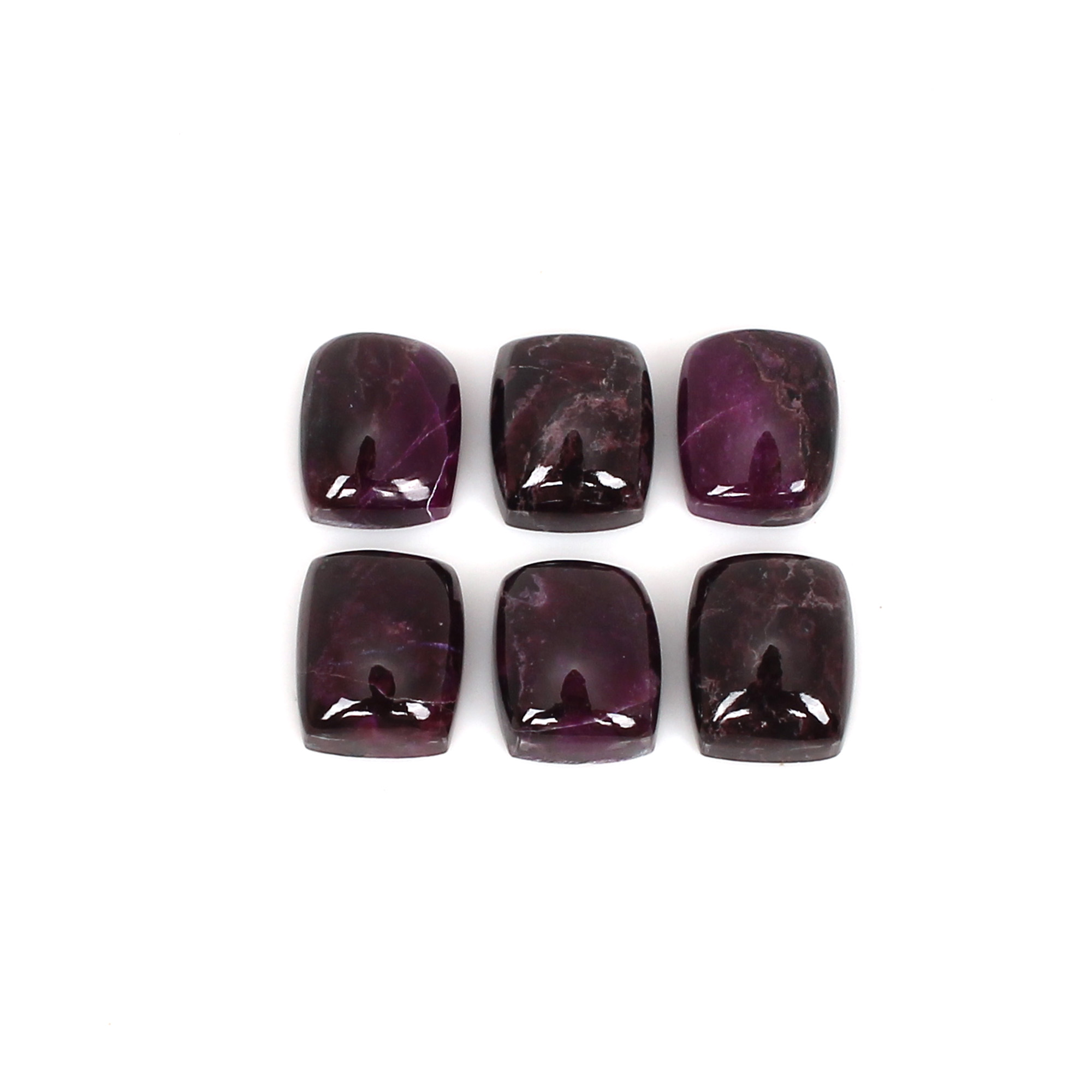 6Pcs Natural Sugilite Rectangle Cabochon 10x8mm Gemstone 1750cts Loose Stone