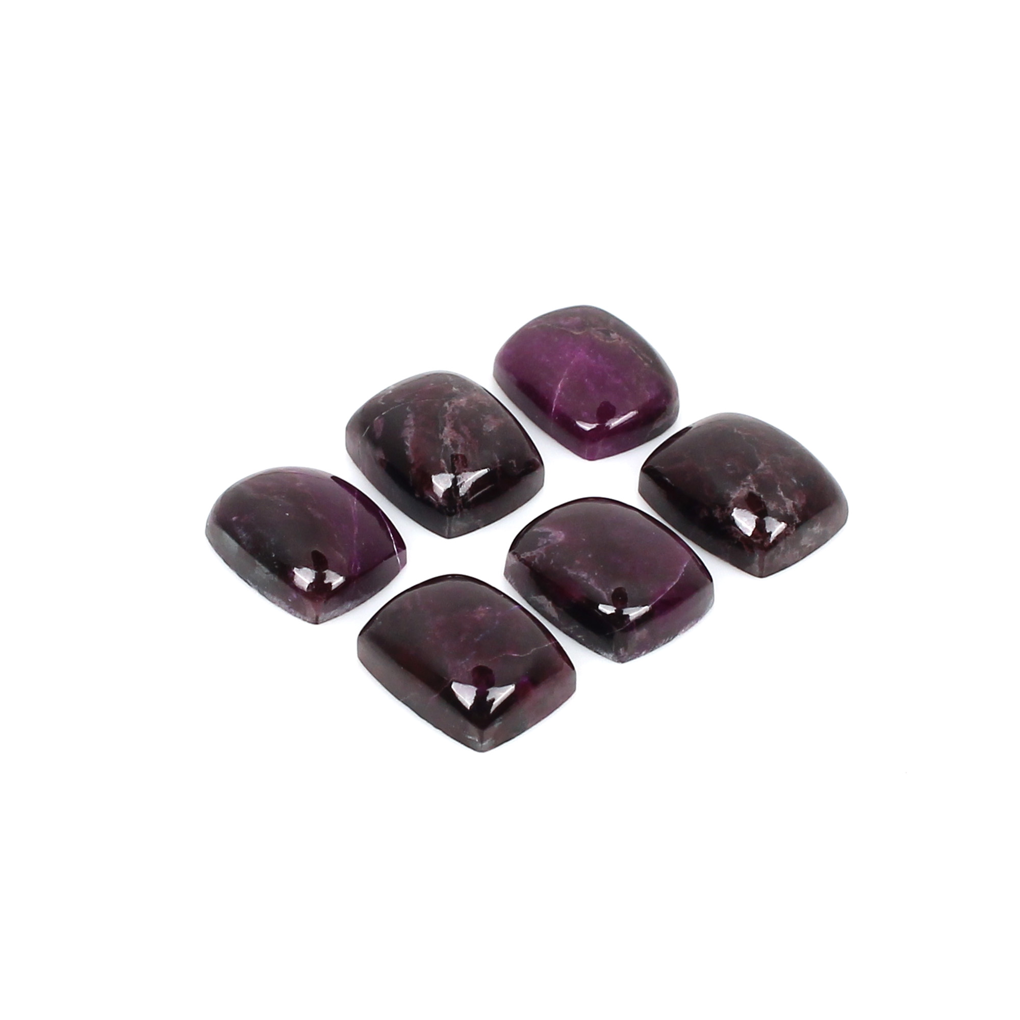 6Pcs Natural Sugilite Rectangle Cabochon 10x8mm Gemstone 1750cts Loose Stone