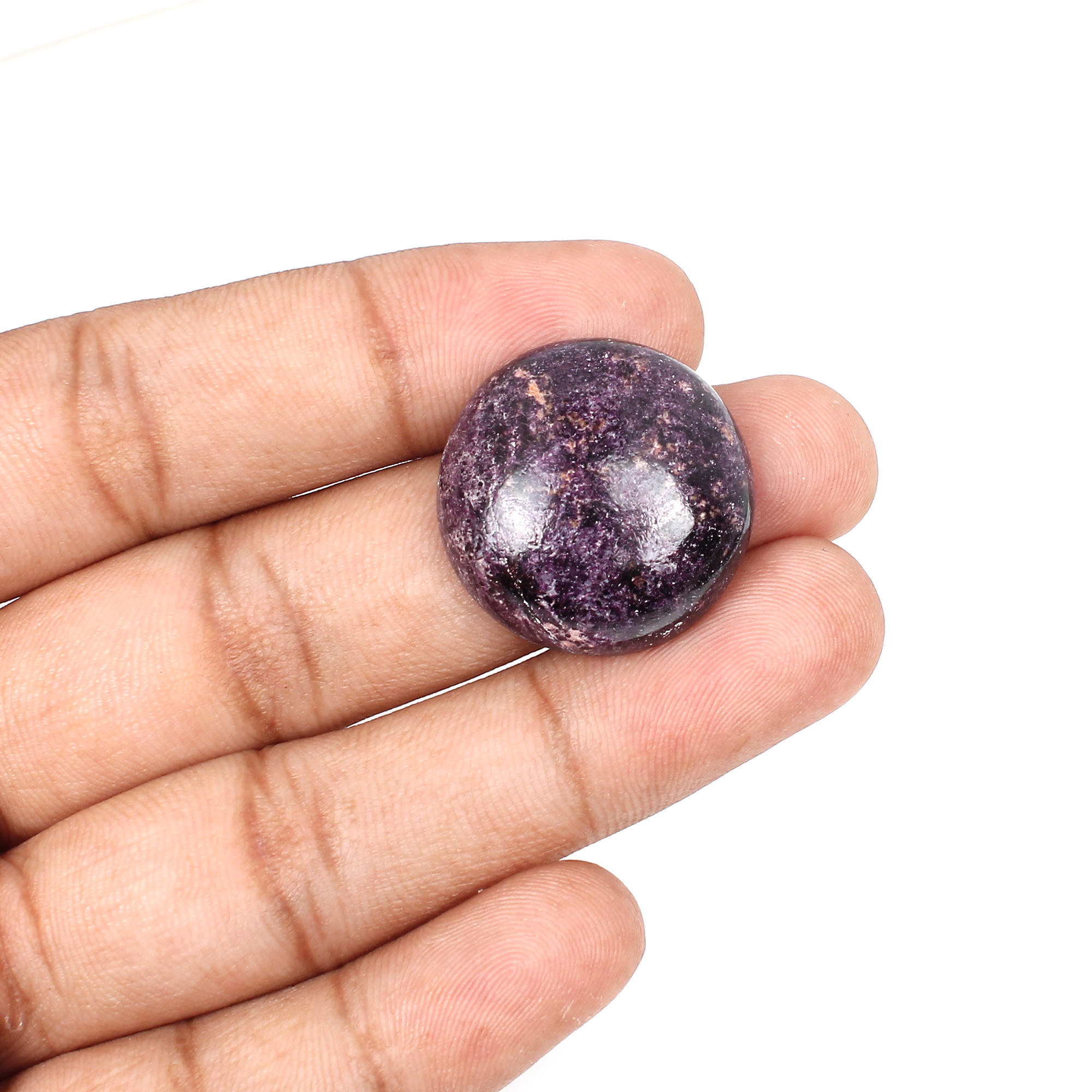 1pcs Map Green Jasper 24mm Round Cabochon 4610cts Loose Gemstone