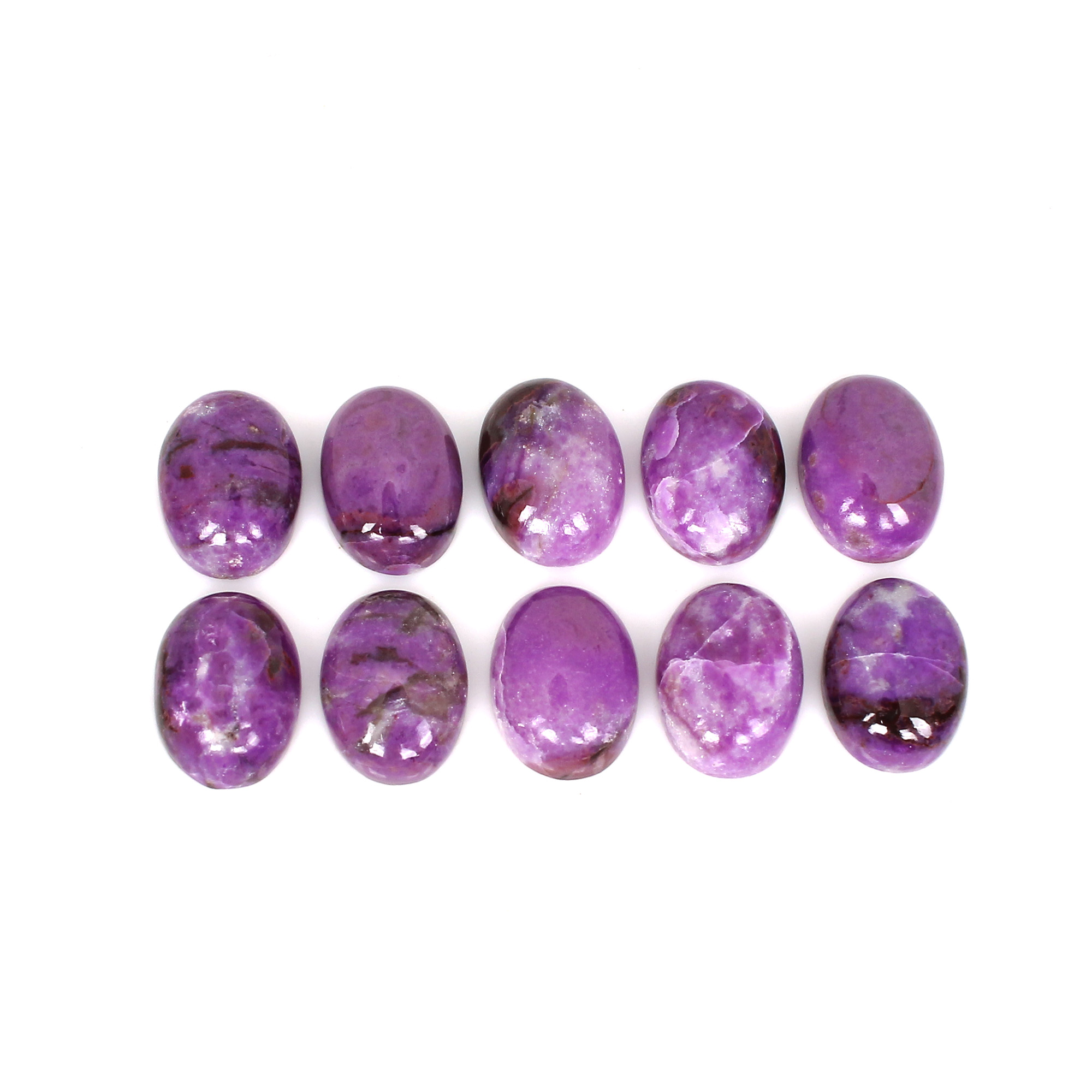 5Pcs Natural Sugilite Oval Cabochon 14x10mm Gemstone 2620cts Loose Stone