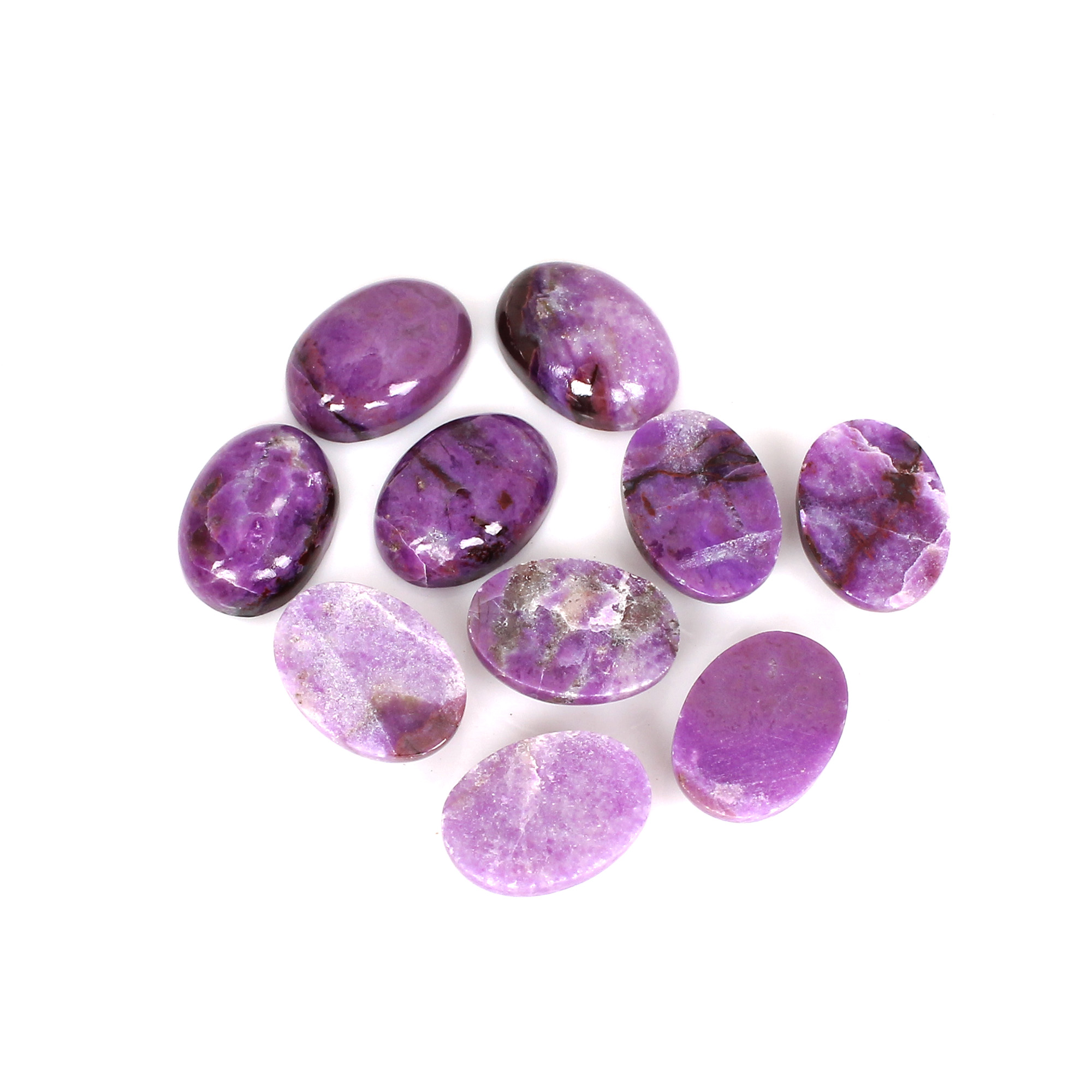 5Pcs Natural Sugilite Oval Cabochon 14x10mm Gemstone 2620cts Loose Stone