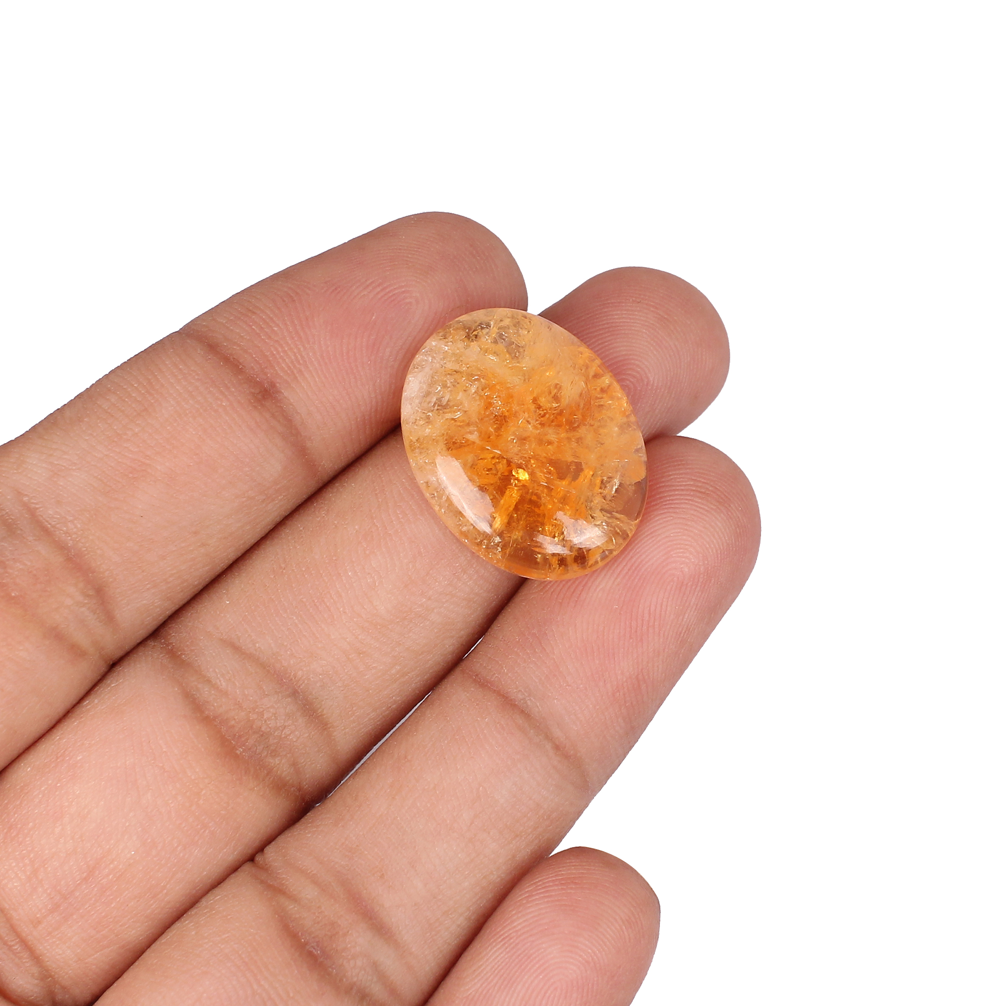Natural Citrine Oval Cabochon  Gemstone 1720 Carat 22x17mm for Jewelry Making