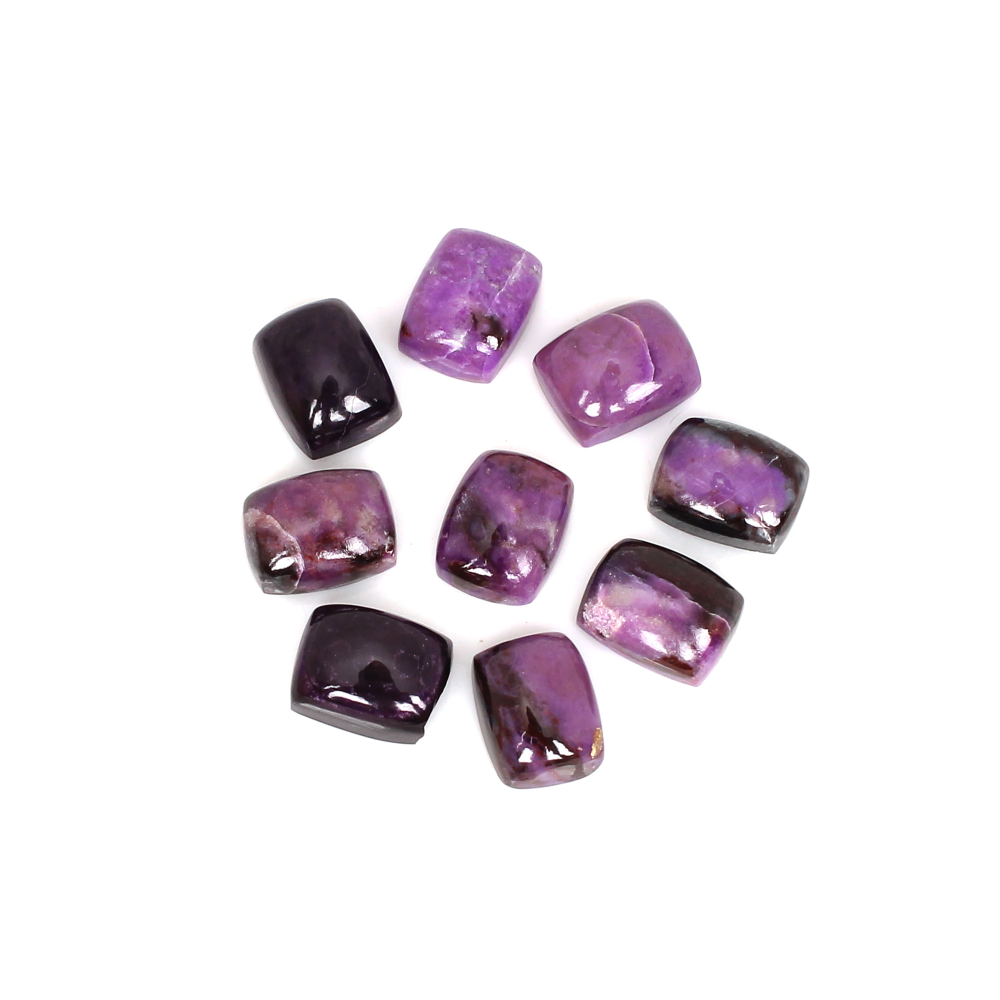 5Pcs Natural Sugilite Rectangle Cabochon 9x7mm 1500 cts