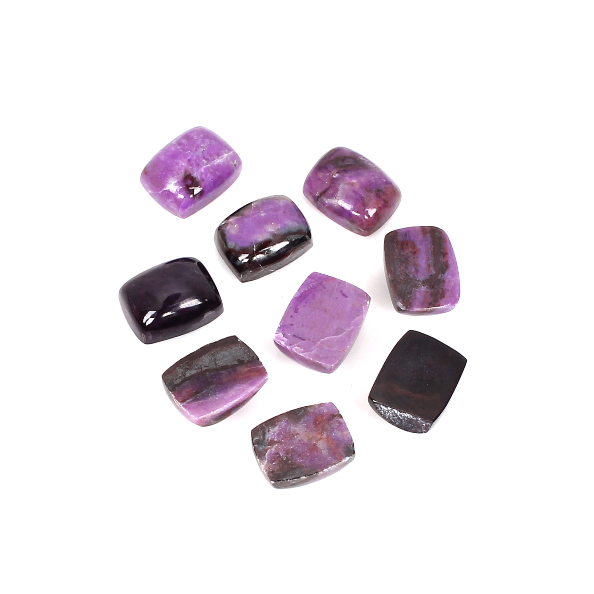 5Pcs Natural Sugilite Rectangle Cabochon 9x7mm 1500 cts