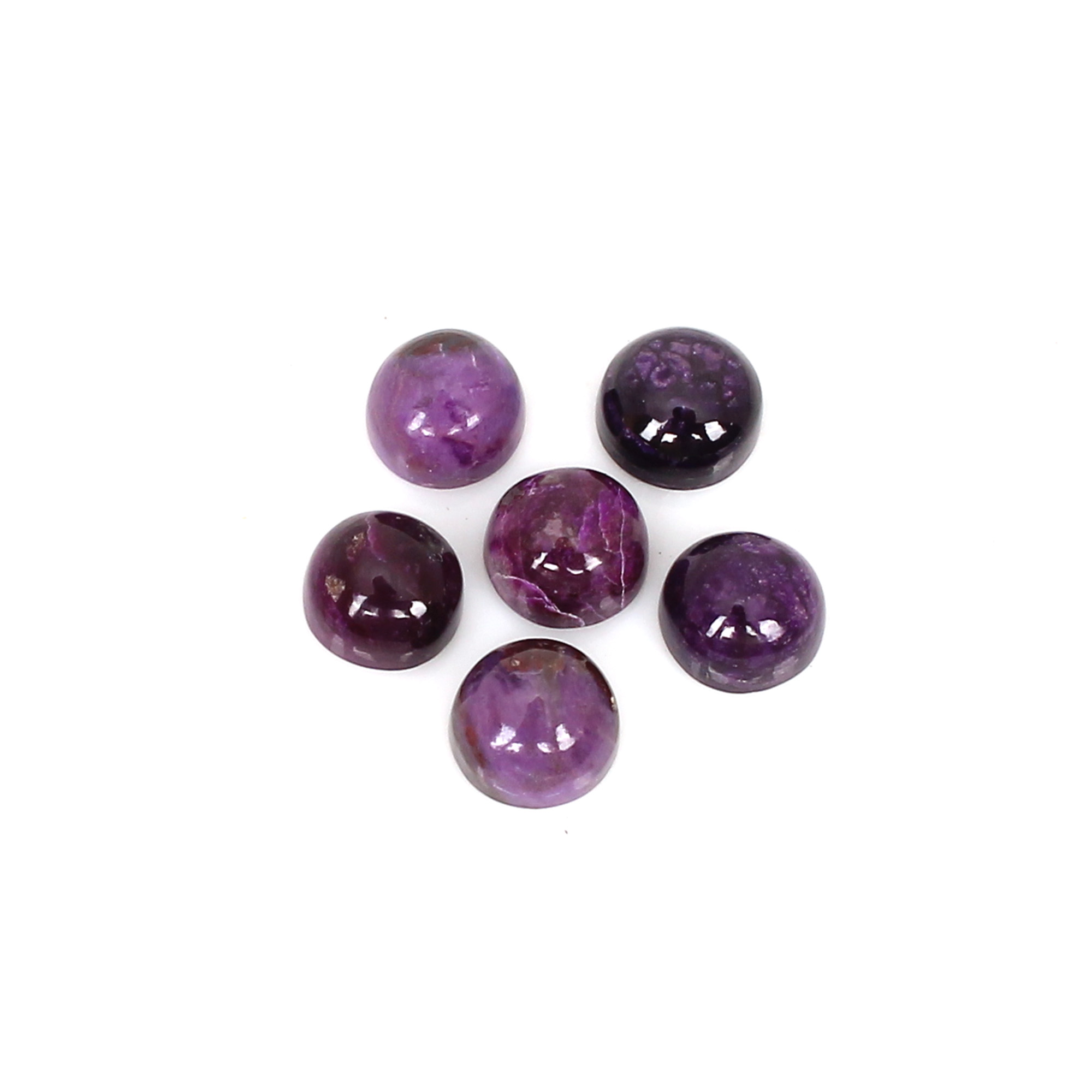 5Pcs Natural Sugilite Round Cabochon 10x10mm 1965cts