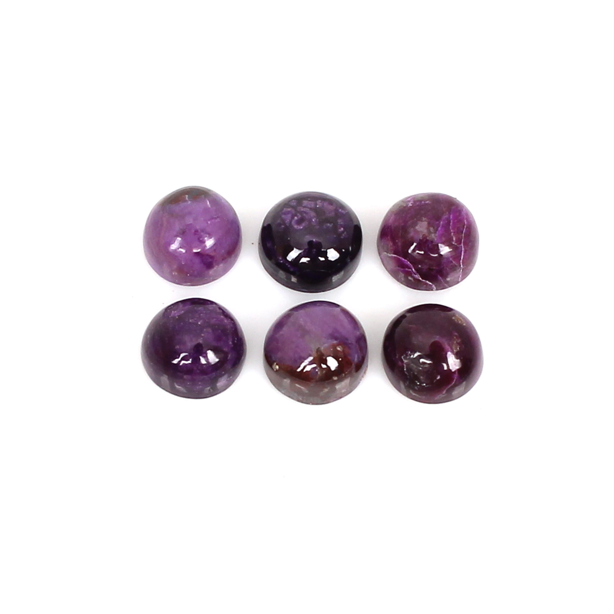 6Pcs Natural Sugilite 6mm Round Cabochon Gemstone 535cts Loose Stone Loose Stone