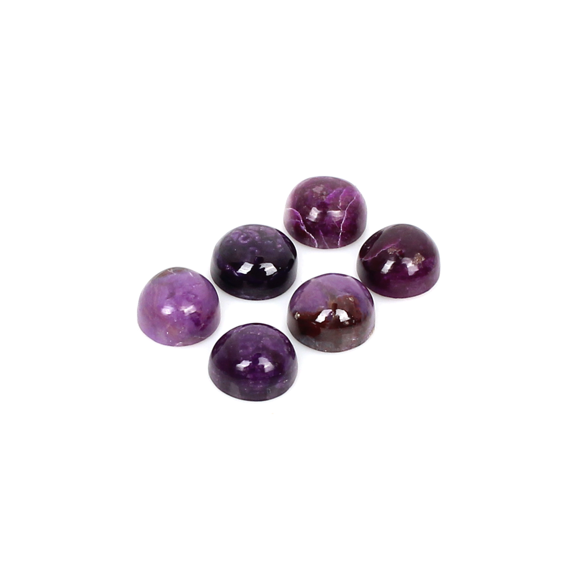 6Pcs Natural Sugilite 6mm Round Cabochon Gemstone 535cts Loose Stone Loose Stone