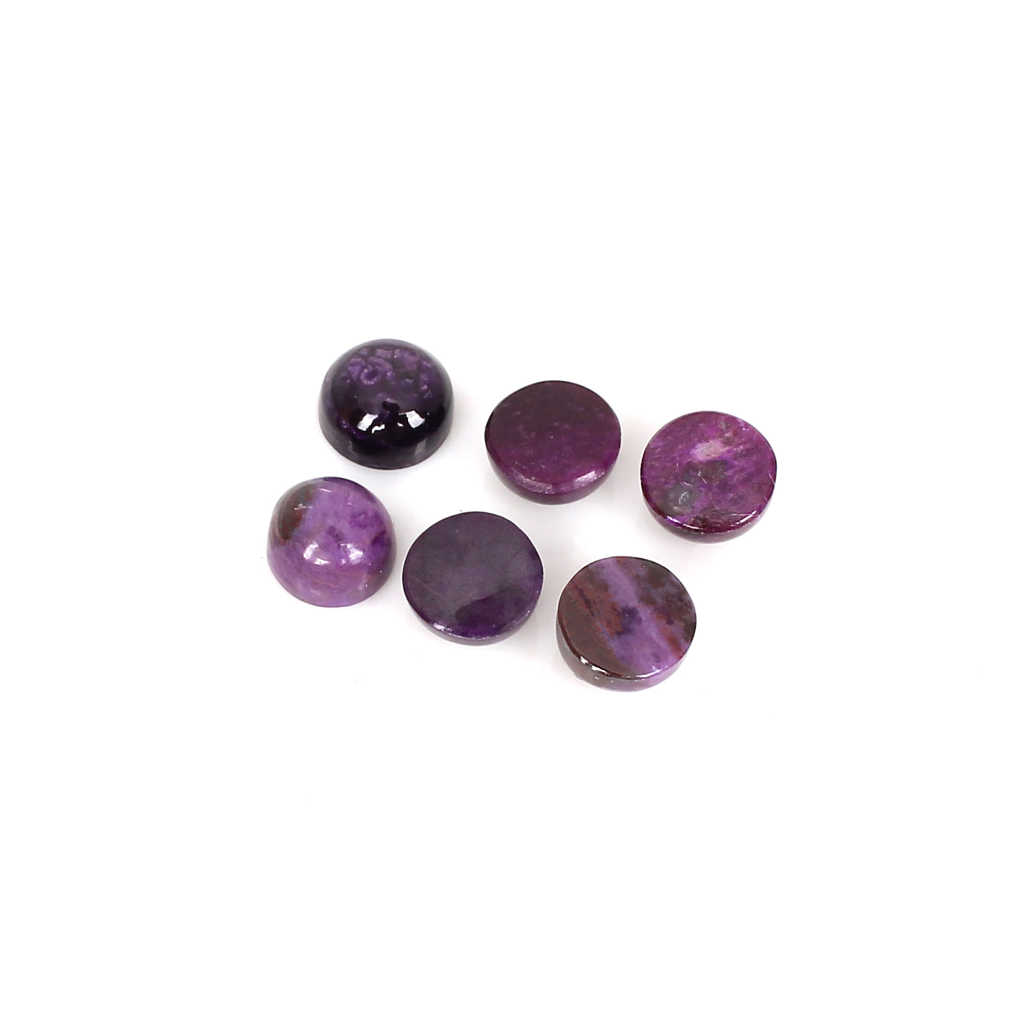 5Pcs Natural Sugilite Round Cabochon 10x10mm 1965cts