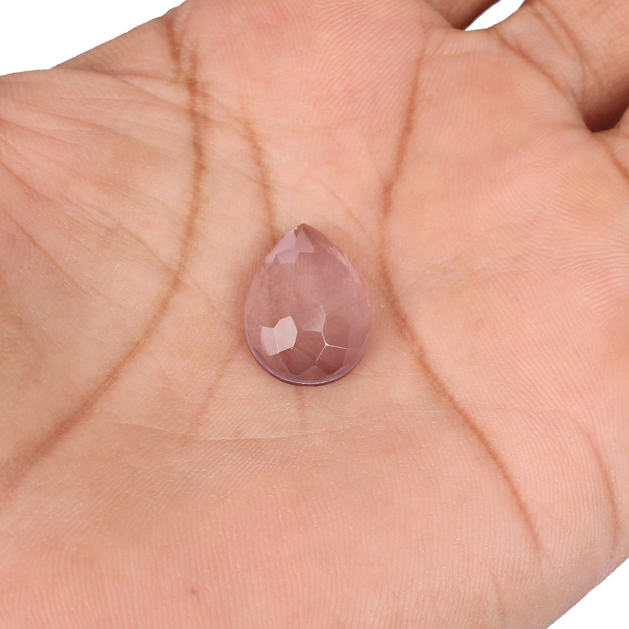 Rose Quartz Doublet Gemstone 18x13 mm 130 Carat Checkerboard Cut for Jewelry Making