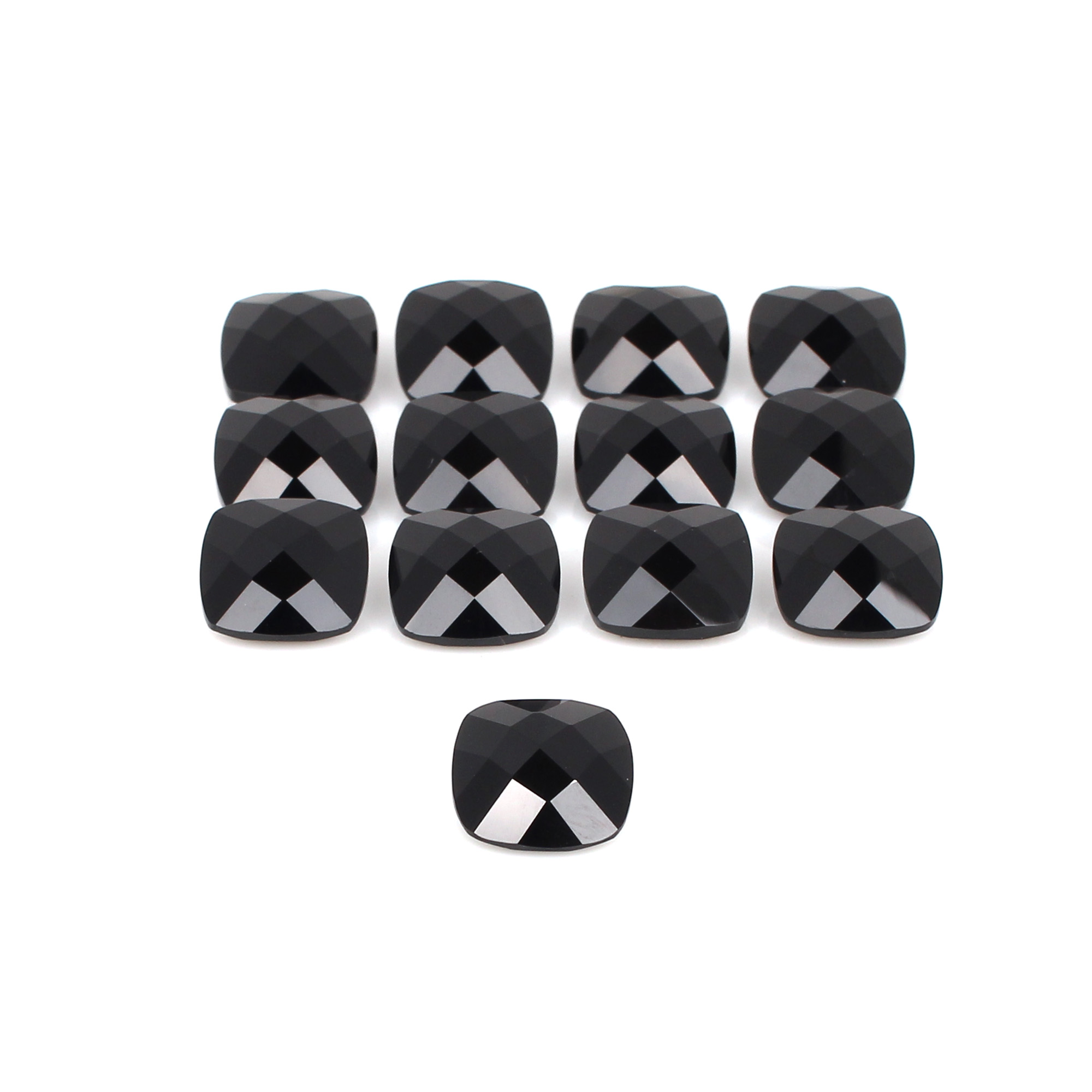 5Pcs Natural Black Onyx 7x7mm Cushion Briolette Cut 625cts Loose Gemstone