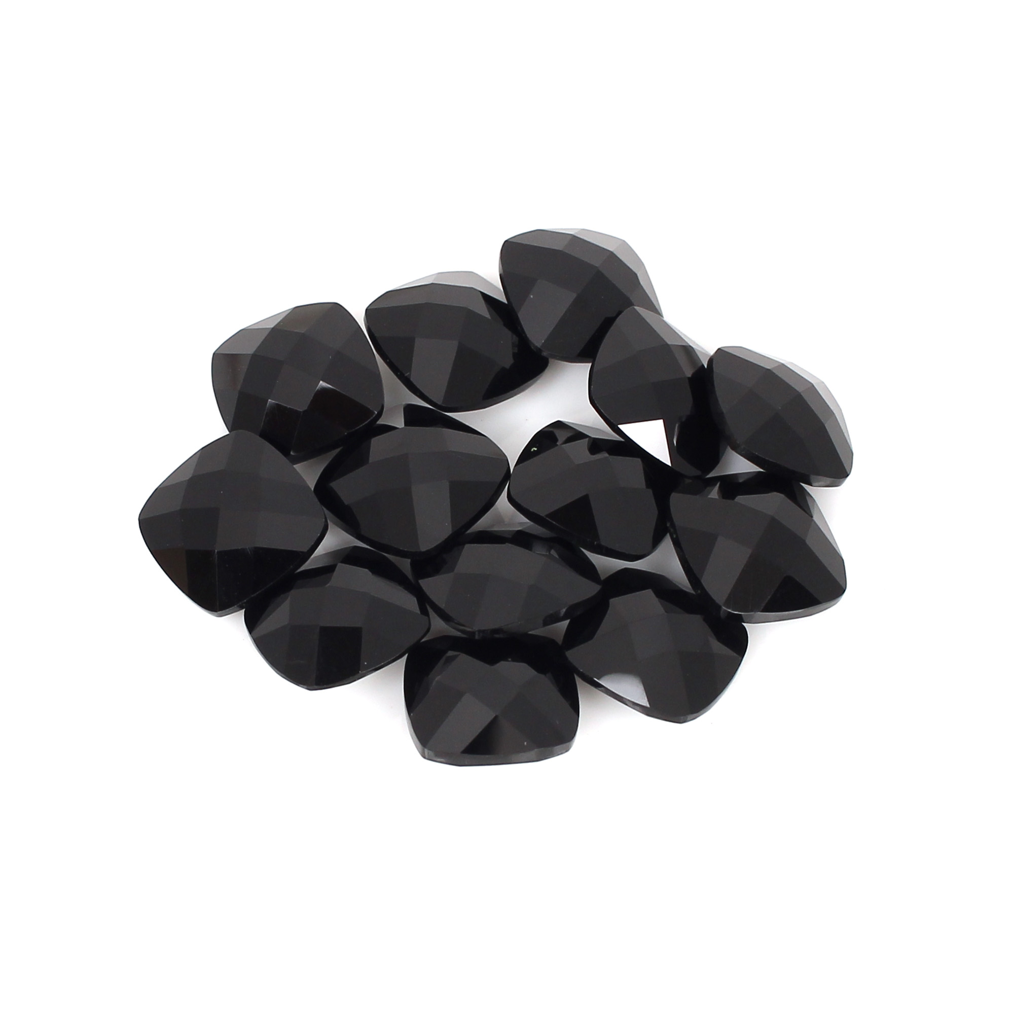 5Pcs Natural Black Onyx 7x7mm Cushion Briolette Cut 625cts Loose Gemstone
