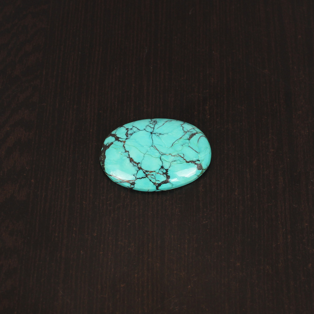 Image of Natural American Turquoise Gemstone 29.3 Carat 32x22mm Oval Cabochon for Jewelry Making