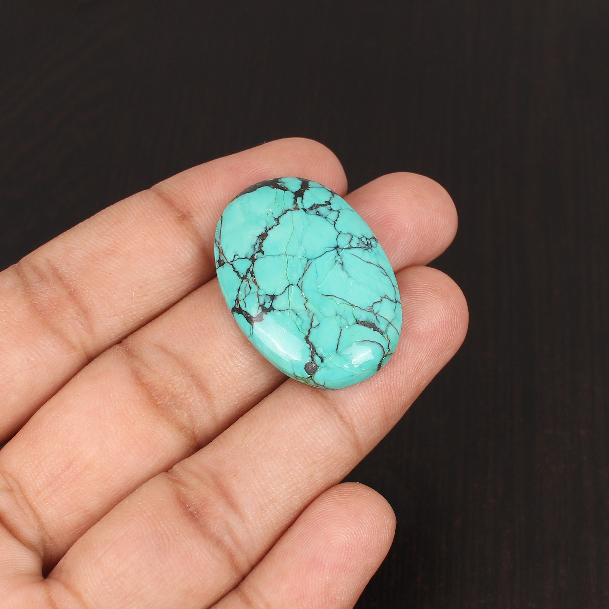 Natural American Turquoise Gemstone 293 Carat 32x22mm Oval Cabochon for Jewelry Making