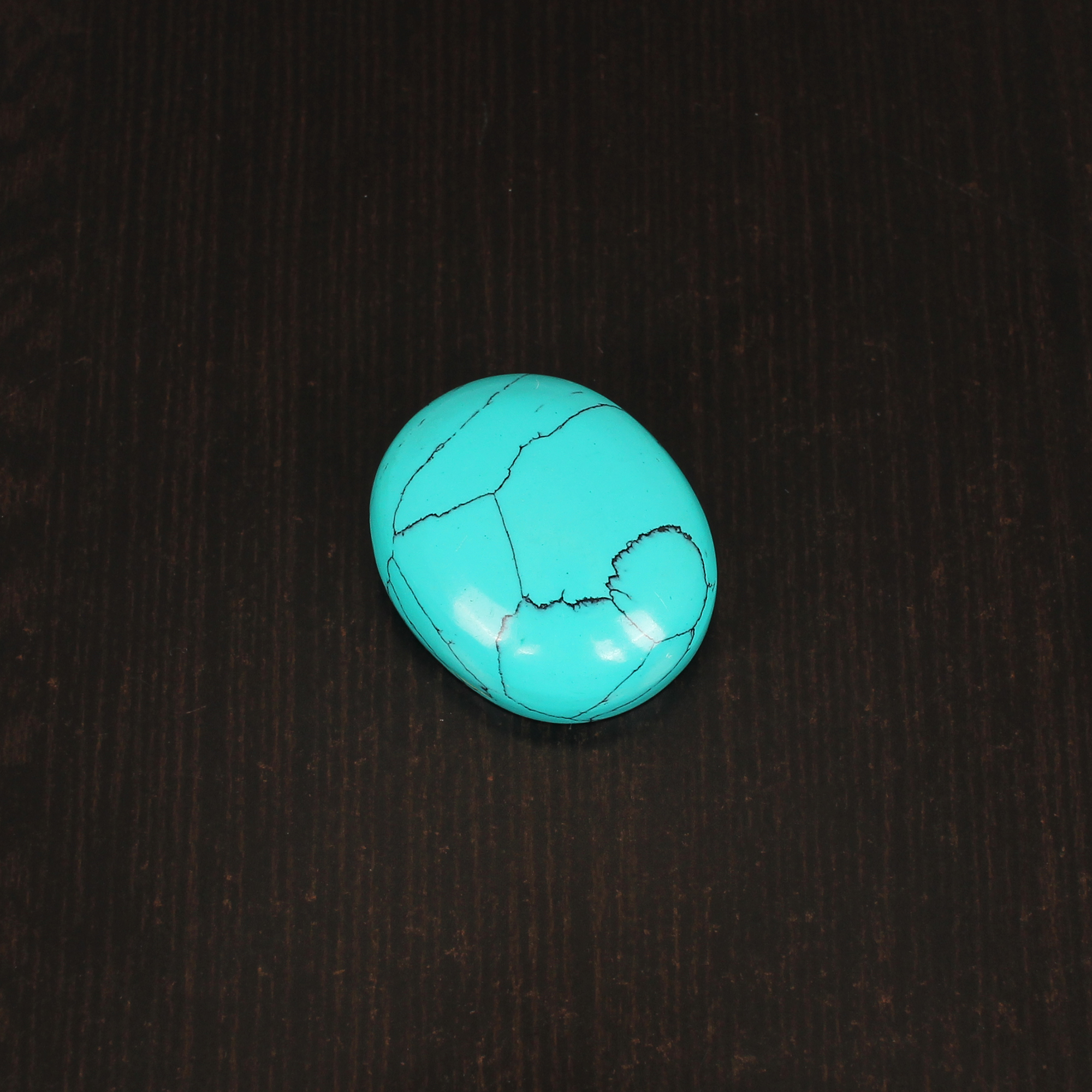 Green Synthetic Turquoise Gemstone Cabochon Cut 39 Carat 27x22 mm Loose Stone for Jewelry