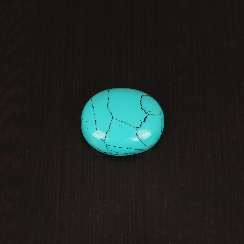 Image of Green Synthetic Turquoise Gemstone Cabochon Cut 39 Carat 27x22 mm Loose Stone for Jewelry