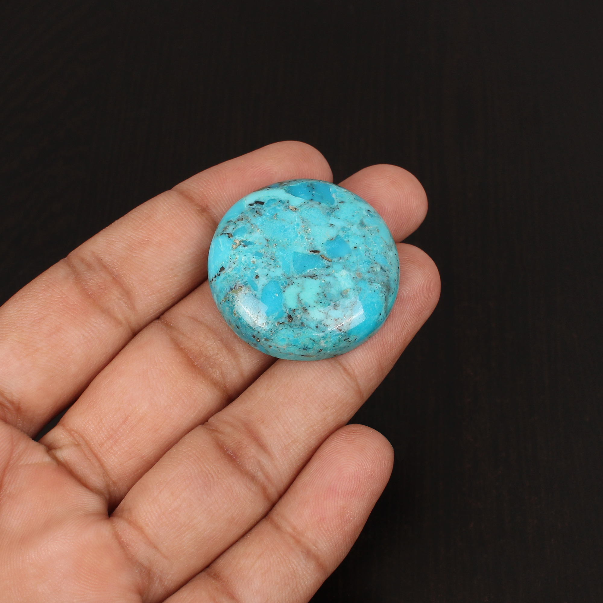 Natural American Arizona Turquoise Gemstone 635 carat 31x31 mm Cabochon cut for Jewelry Making