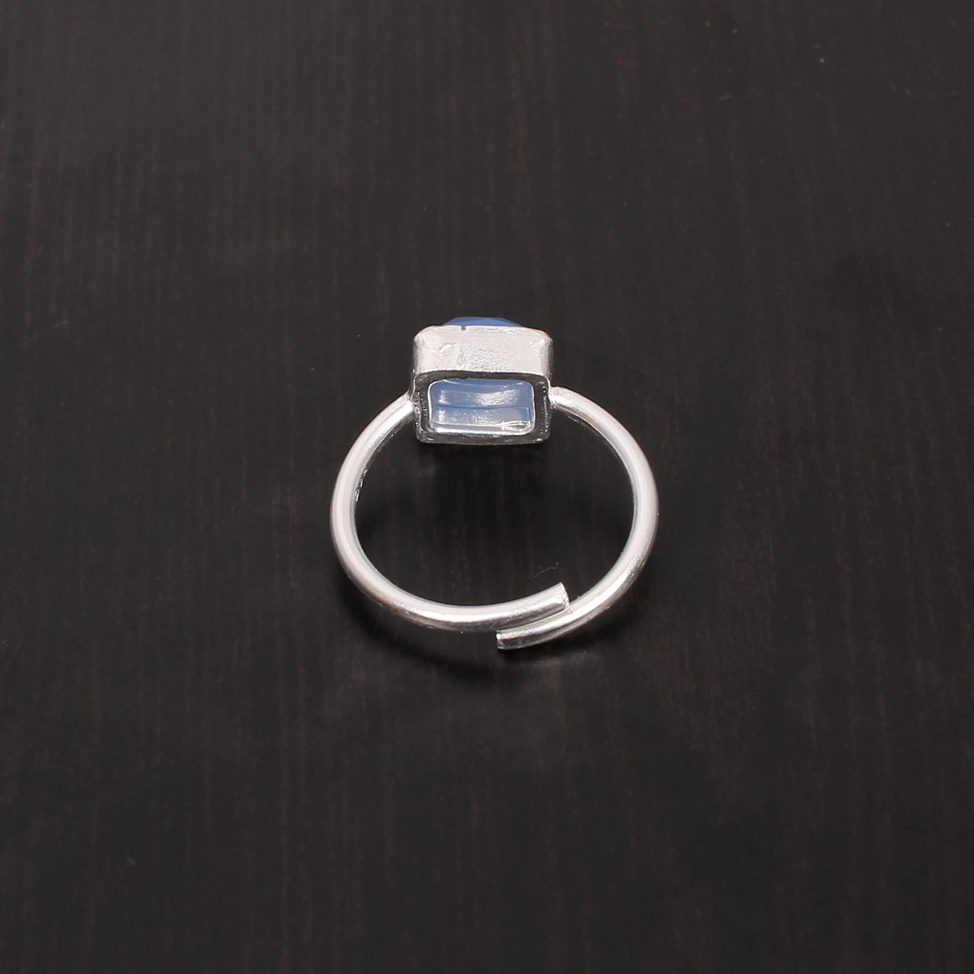 Blue Chalcedony 7x7mm 197 Gram 925 Sterling Silver Ring