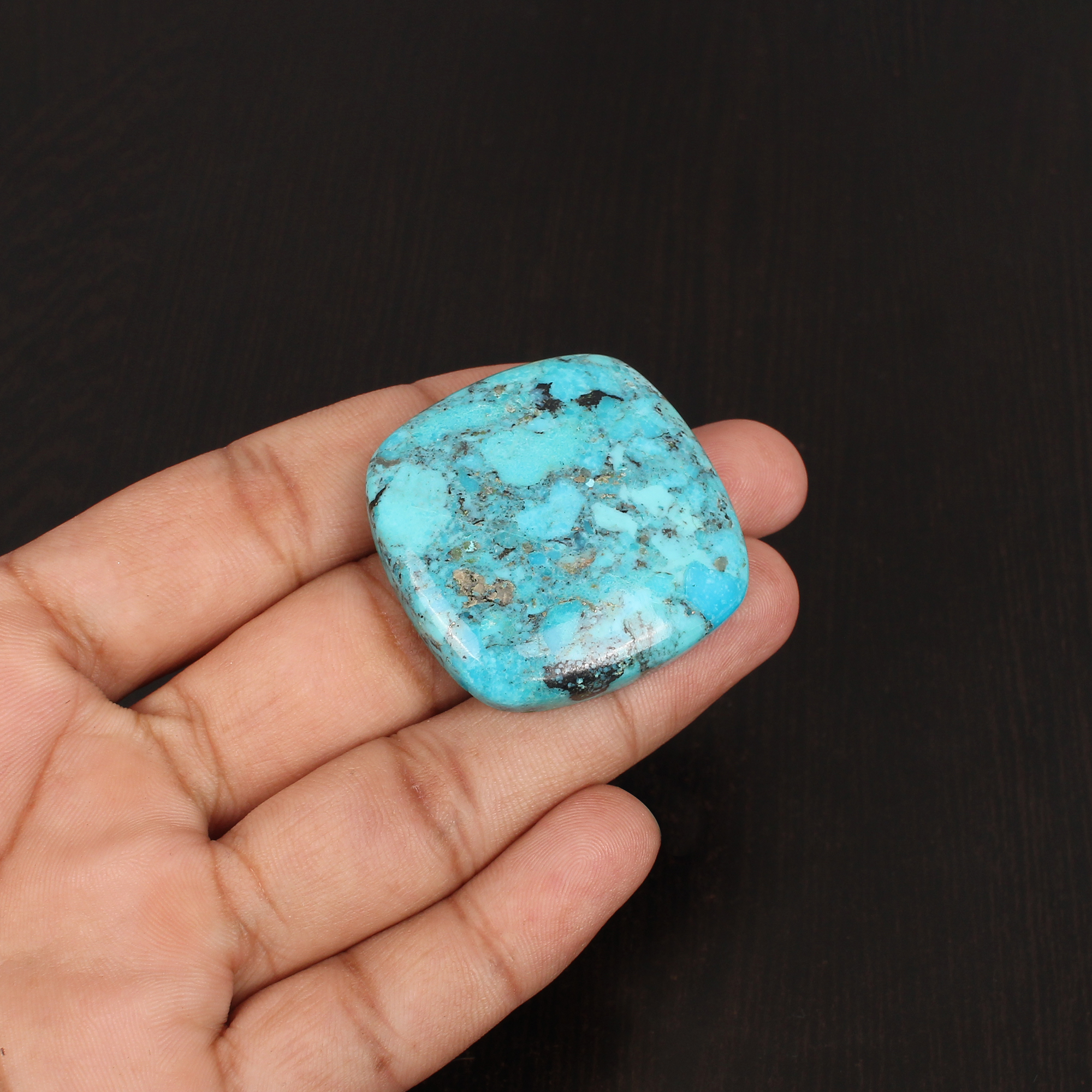 Natural American Arizona Turquoise Gemstone 1067 carat 37x37 mm Cabochon cut for Jewelry Making