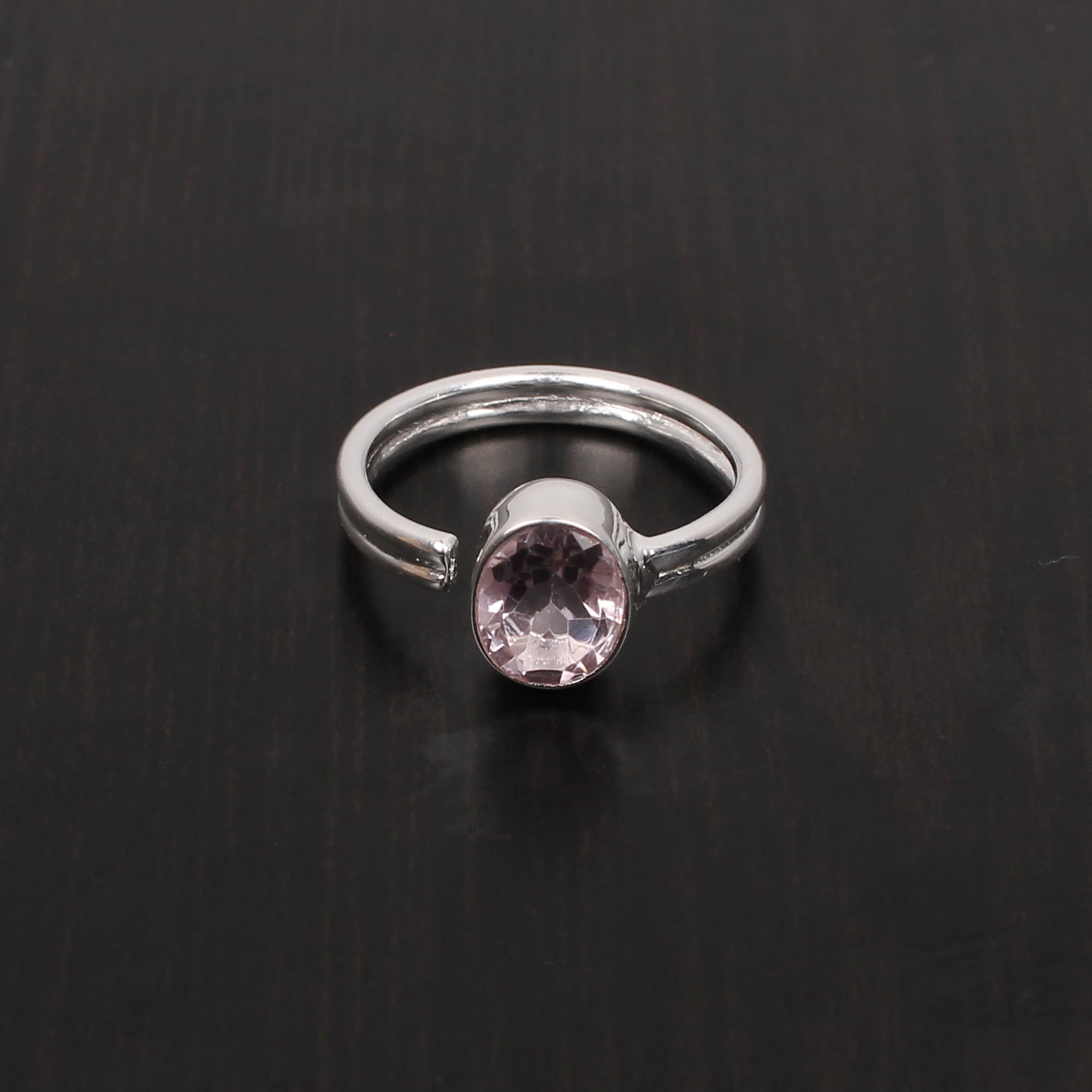 Purple Amethyst 8x6mm Oval Cut 244Gram Stackable 925 Sterling Silver Ring