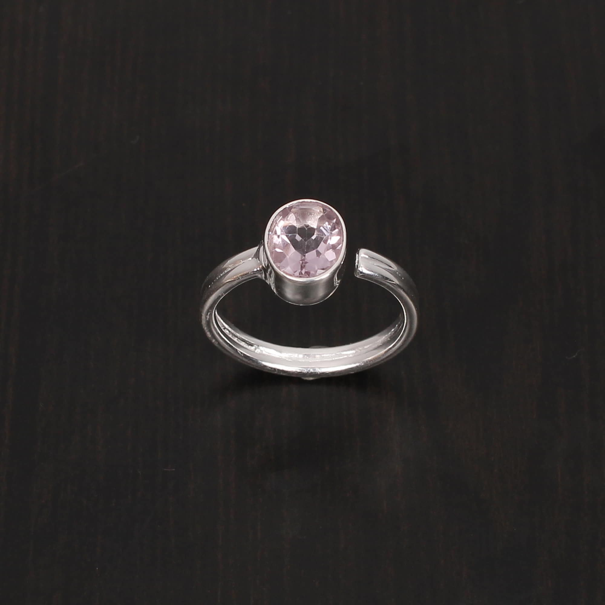 Purple Amethyst 8x6mm Oval Cut 244Gram Stackable 925 Sterling Silver Ring