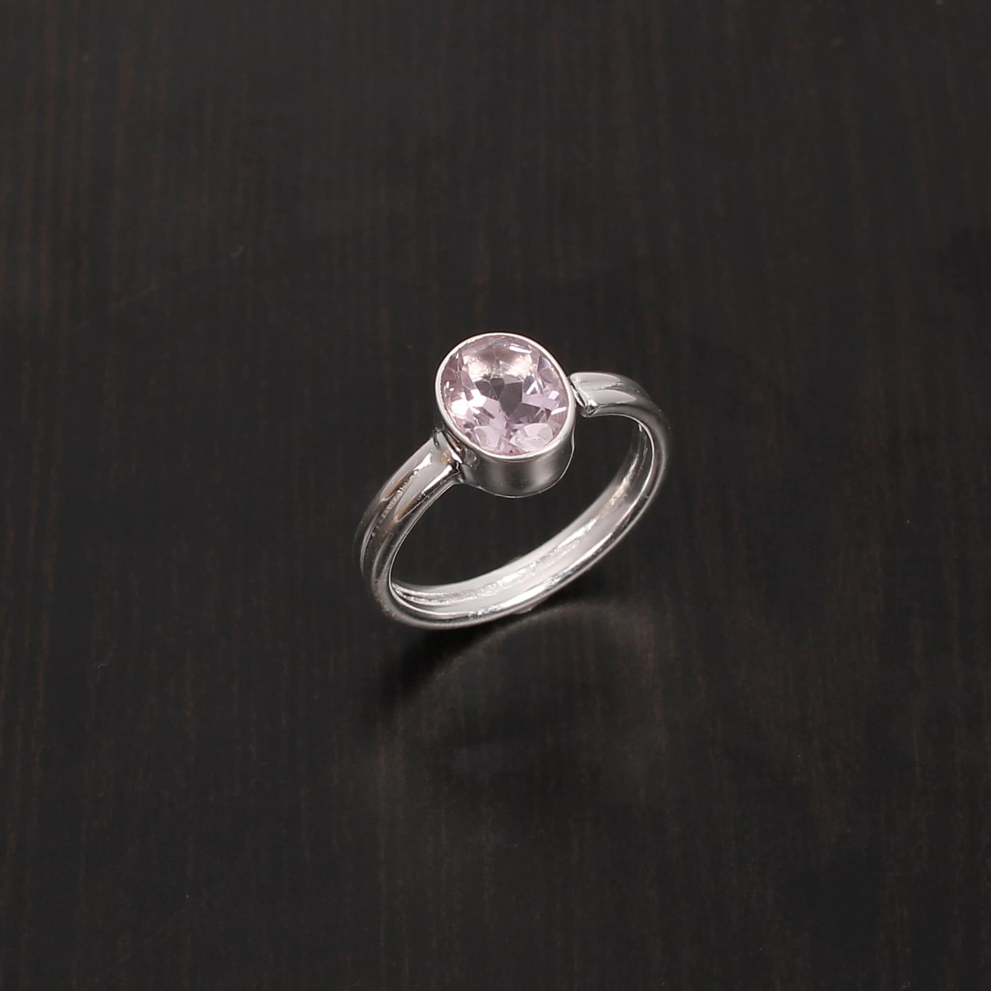 Purple Amethyst 8x6mm Oval Cut 244Gram Stackable 925 Sterling Silver Ring