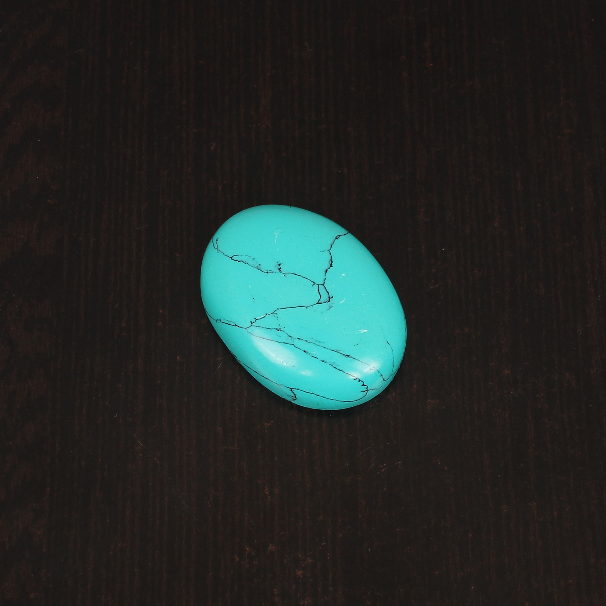 Green Synthetic Turquoise Gemstone Cabochon Cut 38 Carat 31x23 mm Loose Stone for Jewelry