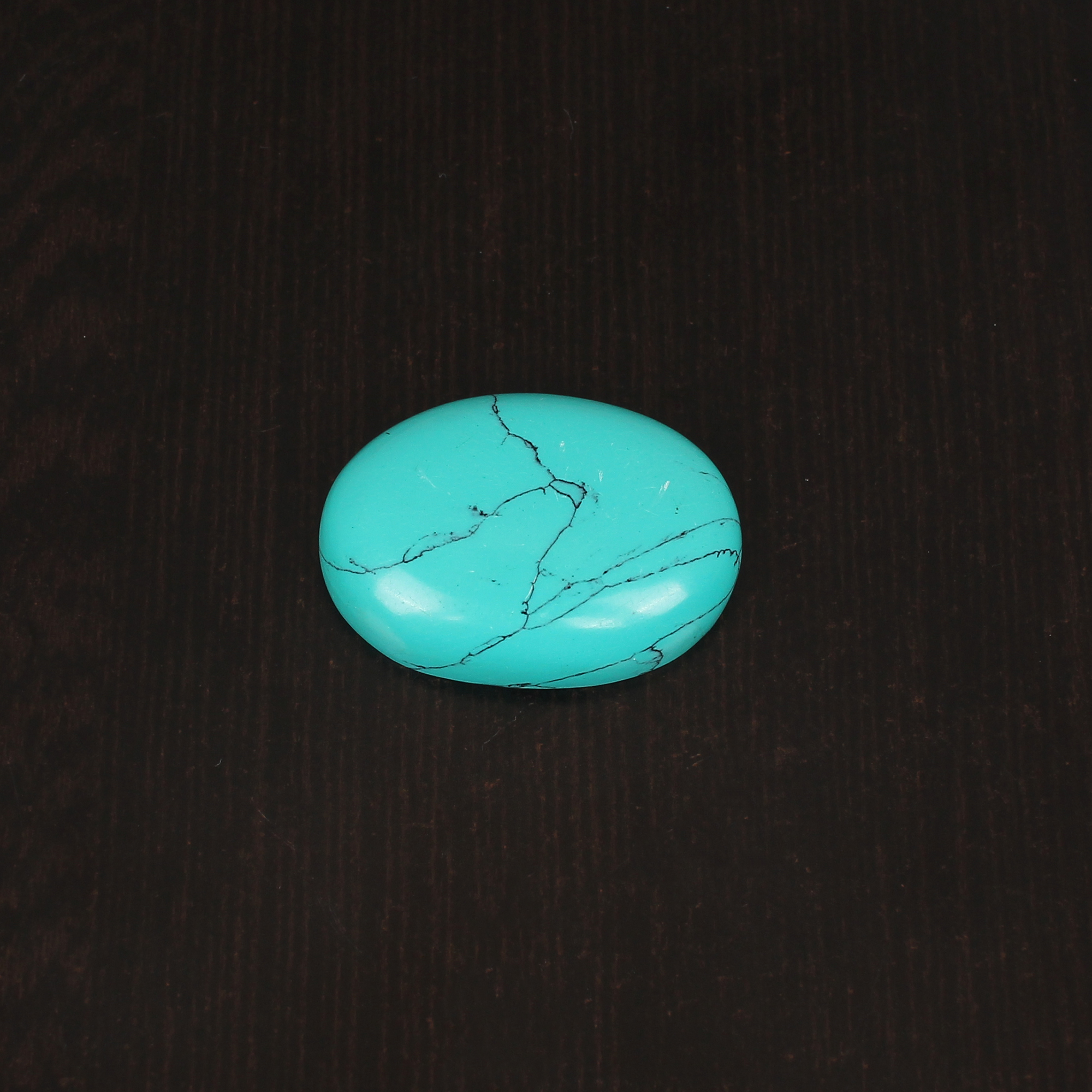 Green Synthetic Turquoise Gemstone Cabochon Cut 38 Carat 31x23 mm Loose Stone for Jewelry