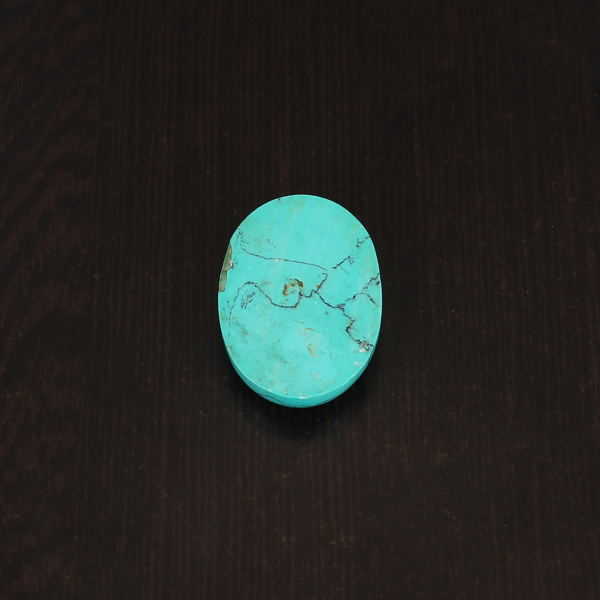 Green Synthetic Turquoise Gemstone Cabochon Cut 38 Carat 31x23 mm Loose Stone for Jewelry