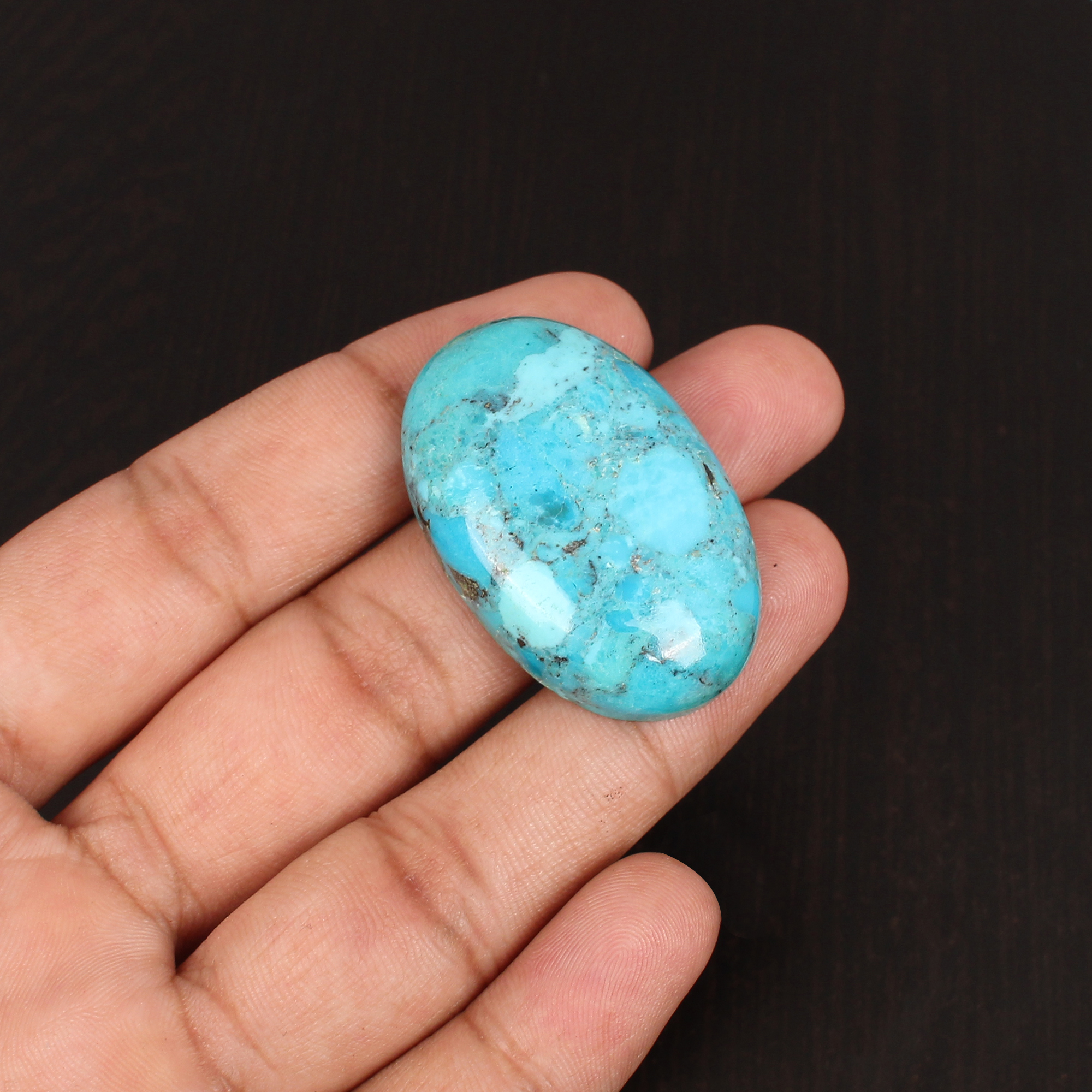 Natural American Arizona Turquoise Gemstone 744 Carat 39x25 mm Cabochon cut for Jewelry Making