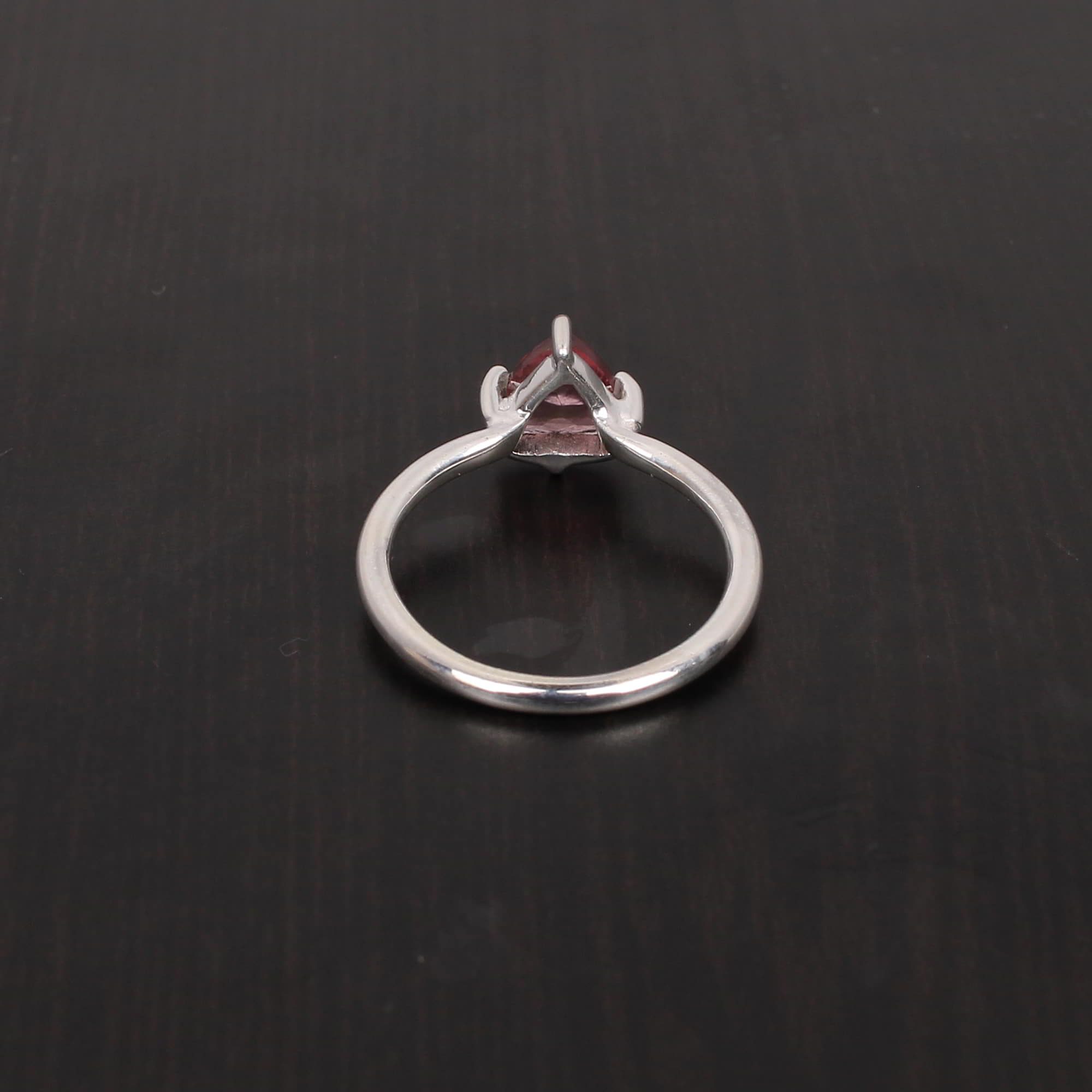 Natural Pink Tourmaline 7x7mm Trillion Cut 245Gram 925 Sterling Silver Ring