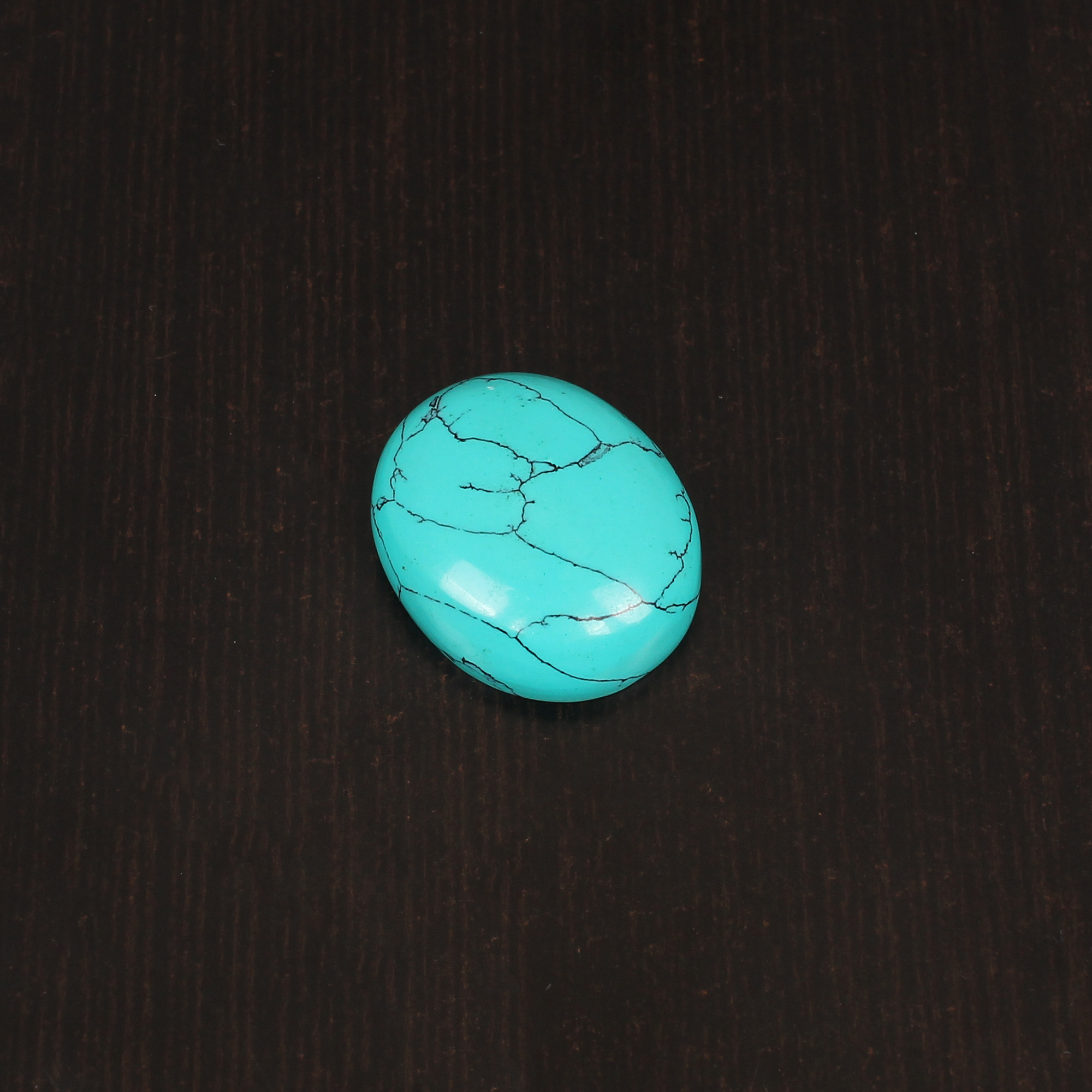 Green Synthetic Turquoise Gemstone Cabochon Cut 345 Carat 25x21 mm Loose Stone for Jewelry