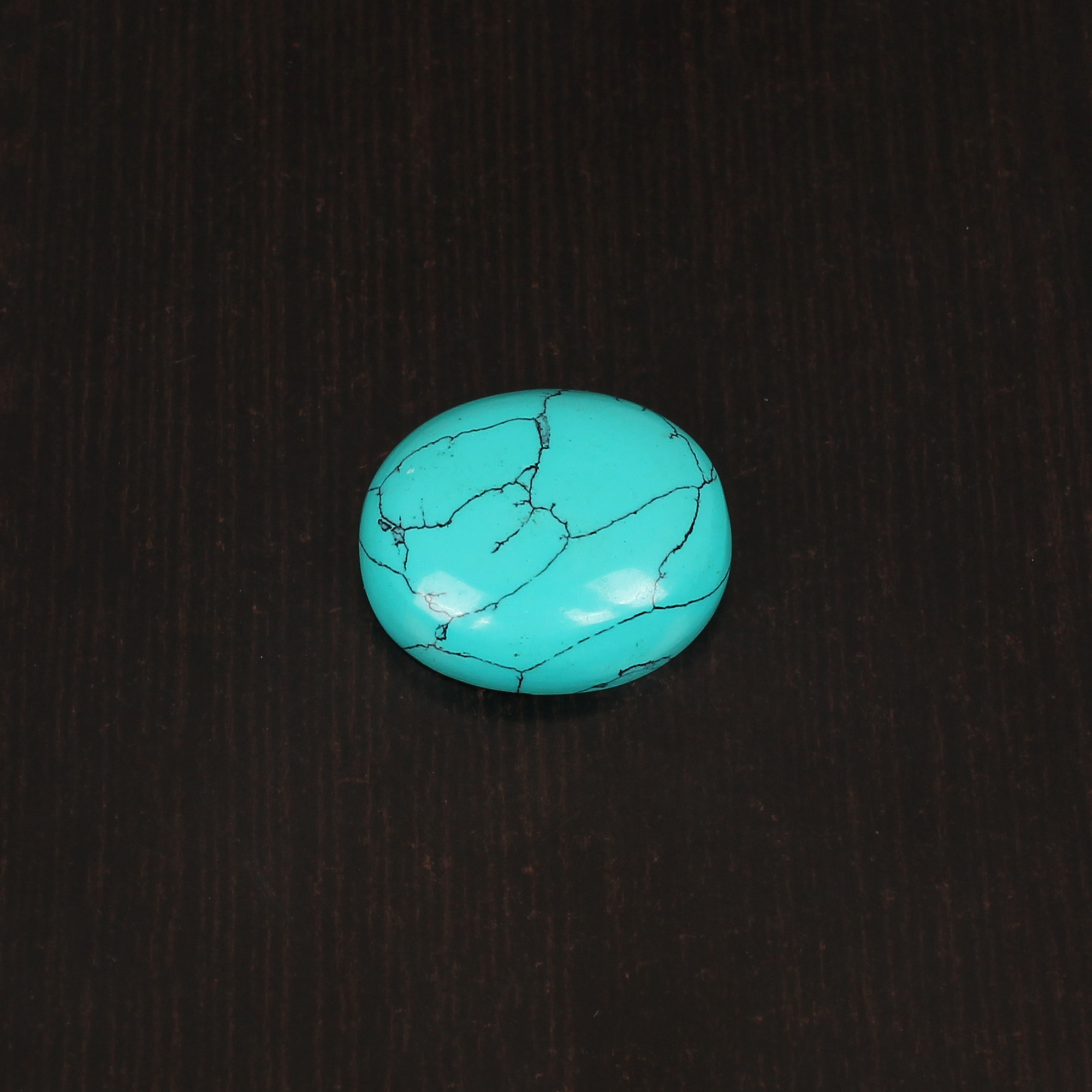 Green Synthetic Turquoise Gemstone Cabochon Cut 345 Carat 25x21 mm Loose Stone for Jewelry