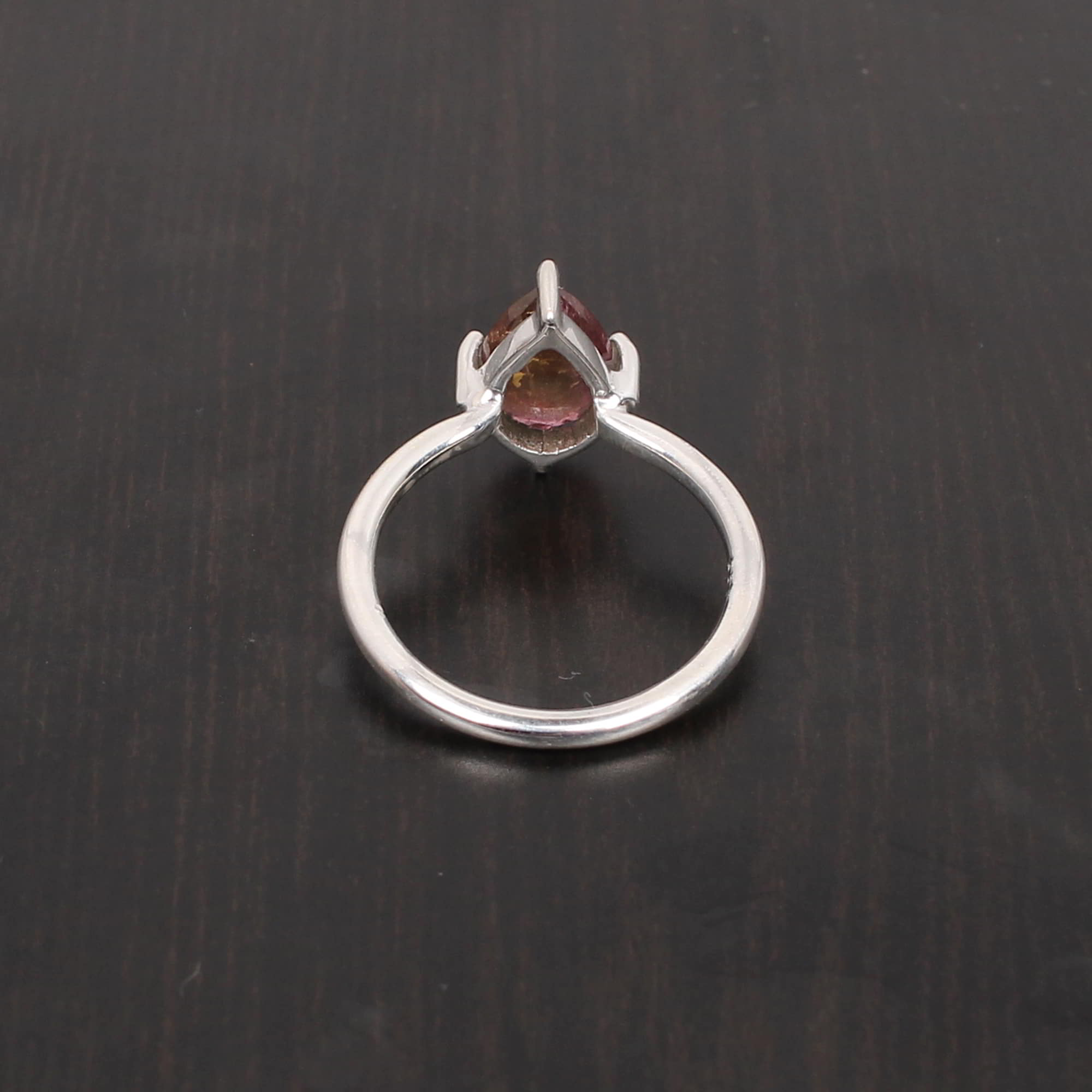 Natural Pink Tourmaline 11x8mm Pear Rose Cut 279Gram 925 Sterling Silver Ring