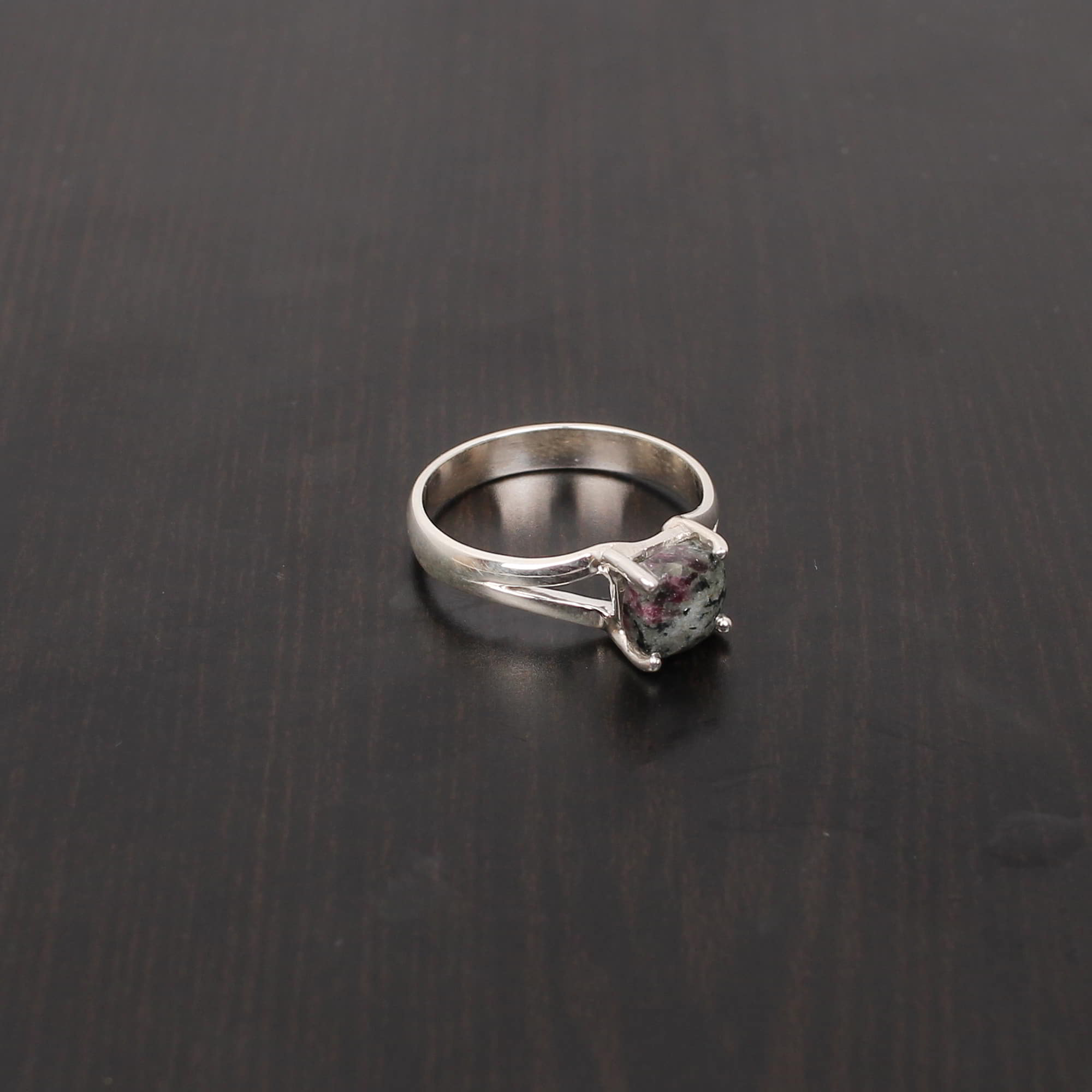 Eudialyte 6x6mm Square Rose Cut 209Gram 925 Sterling Silver Ring