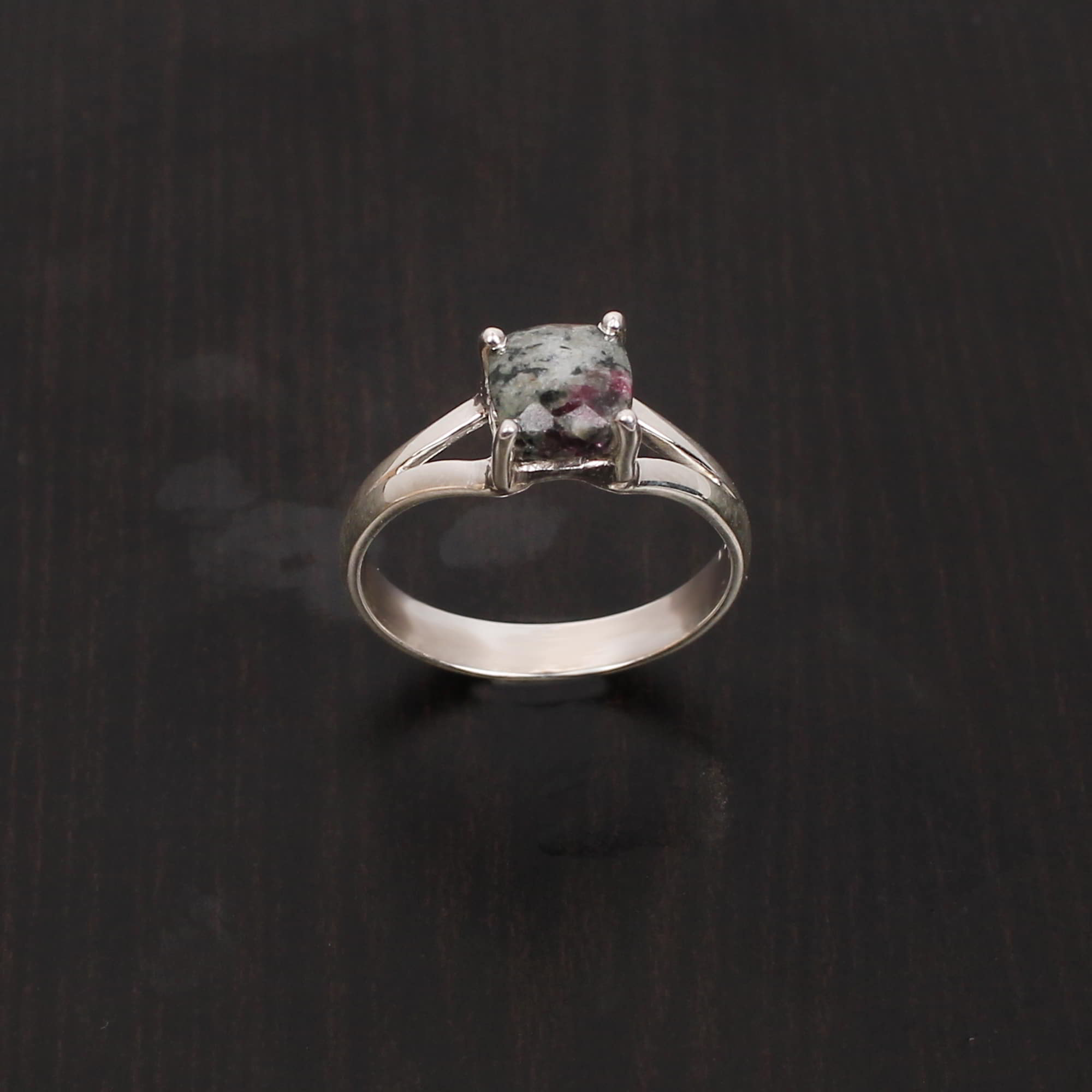 Eudialyte 6x6mm Square Rose Cut 209Gram 925 Sterling Silver Ring