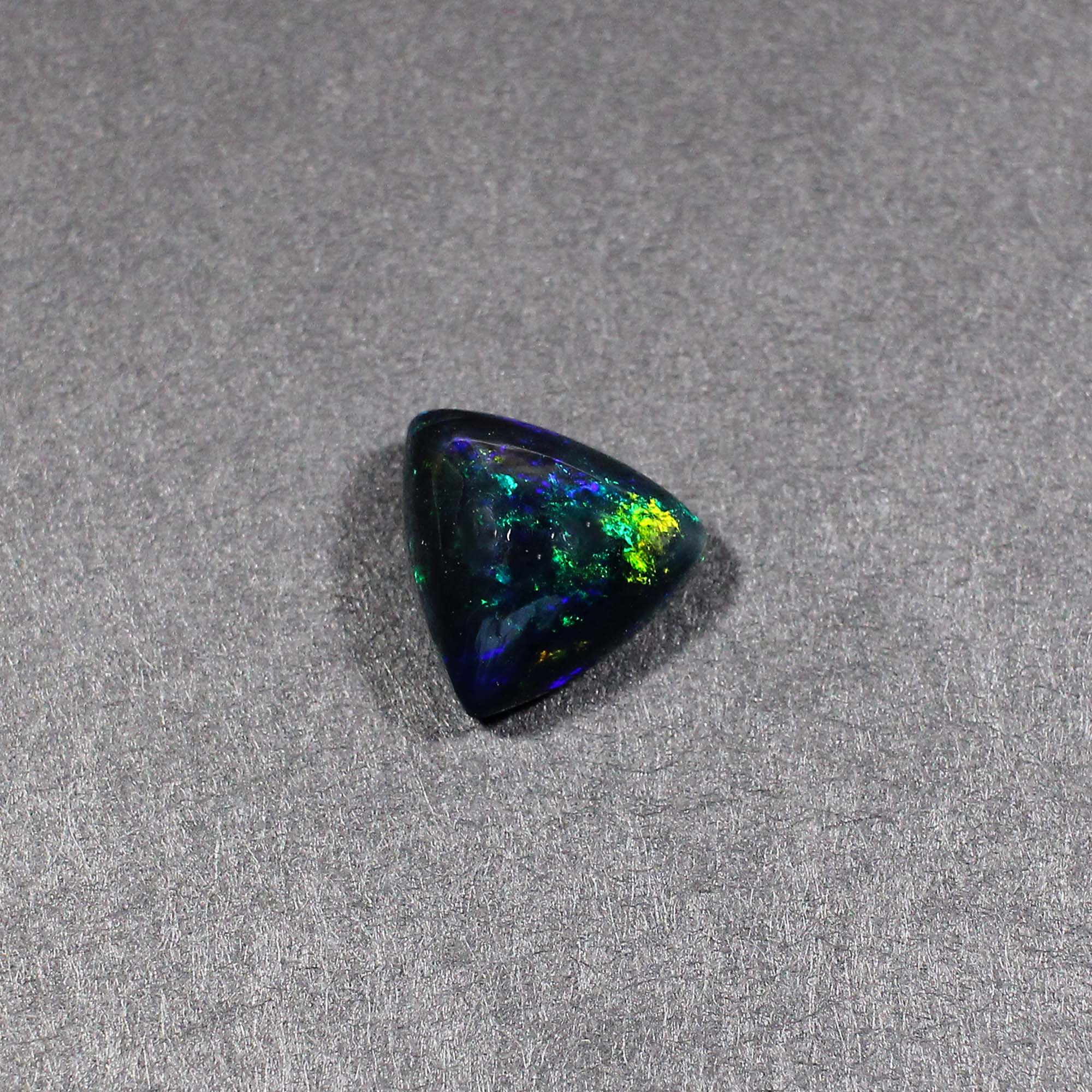 Natural Black Opal 12X11MM Trillion Cabochon 350Cts 1 Piece Gemstone For Making Jewelry