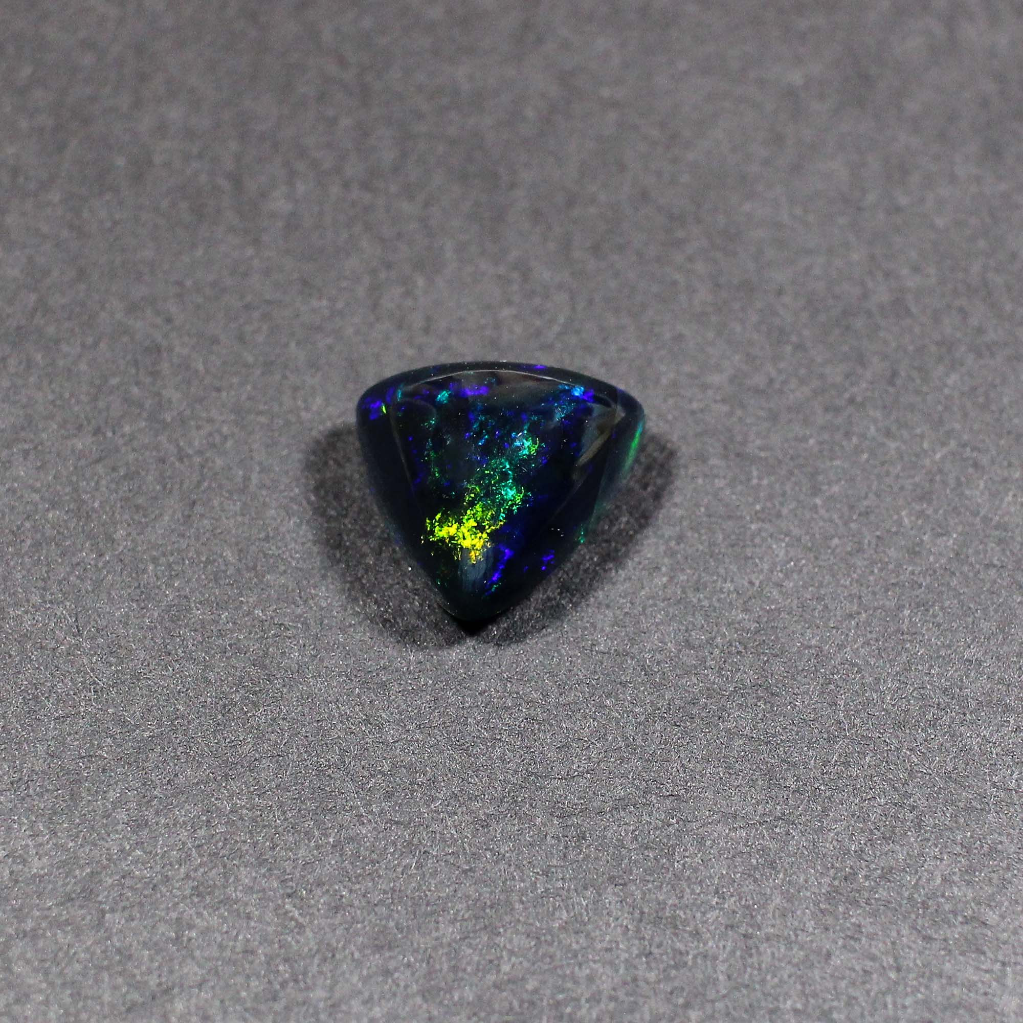 Natural Black Opal 12X11MM Trillion Cabochon 350Cts 1 Piece Gemstone For Making Jewelry
