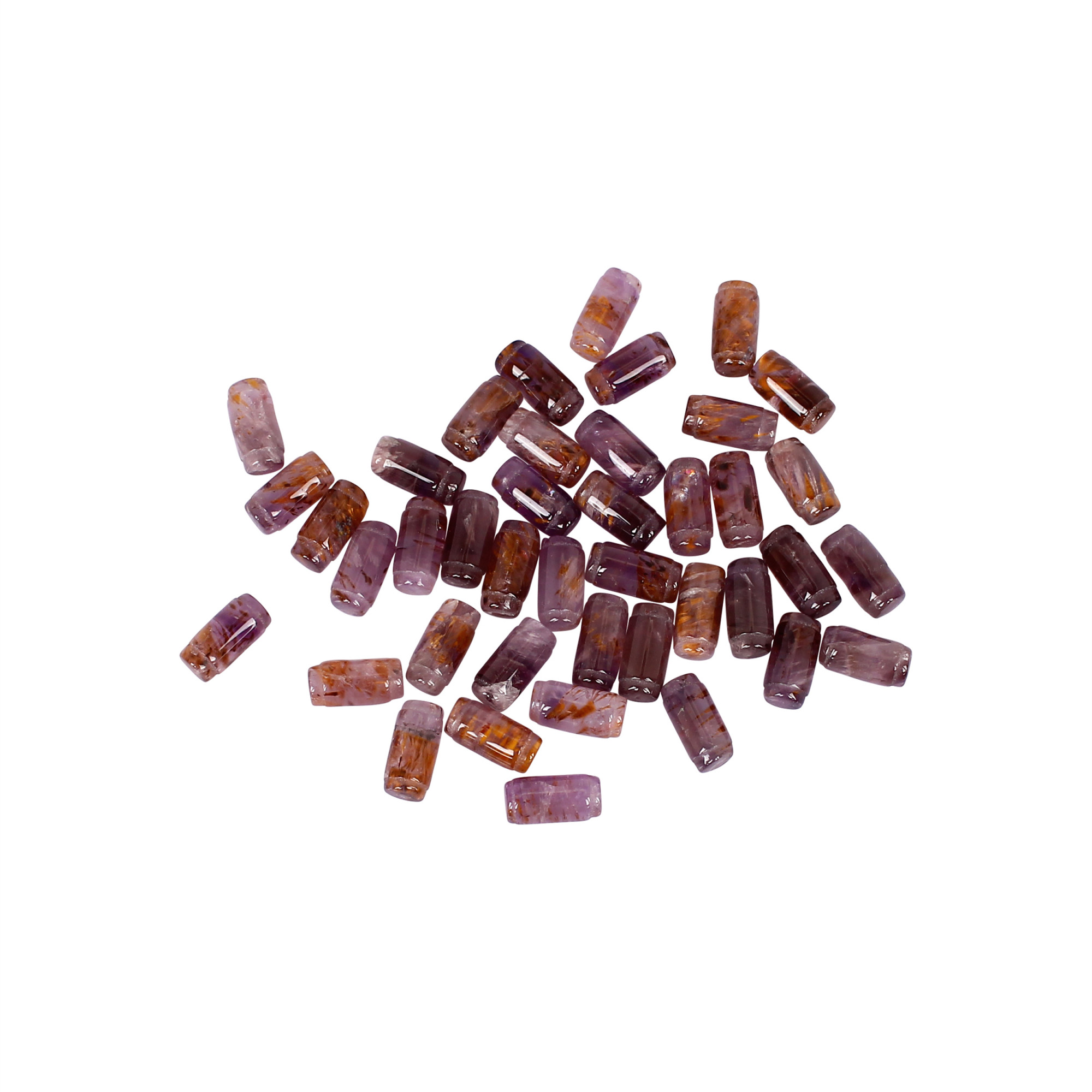 Natural Cacoxenite Barrel Shape Smooth Gemstone 140 Carat 8x4 mm for Jewelry Making