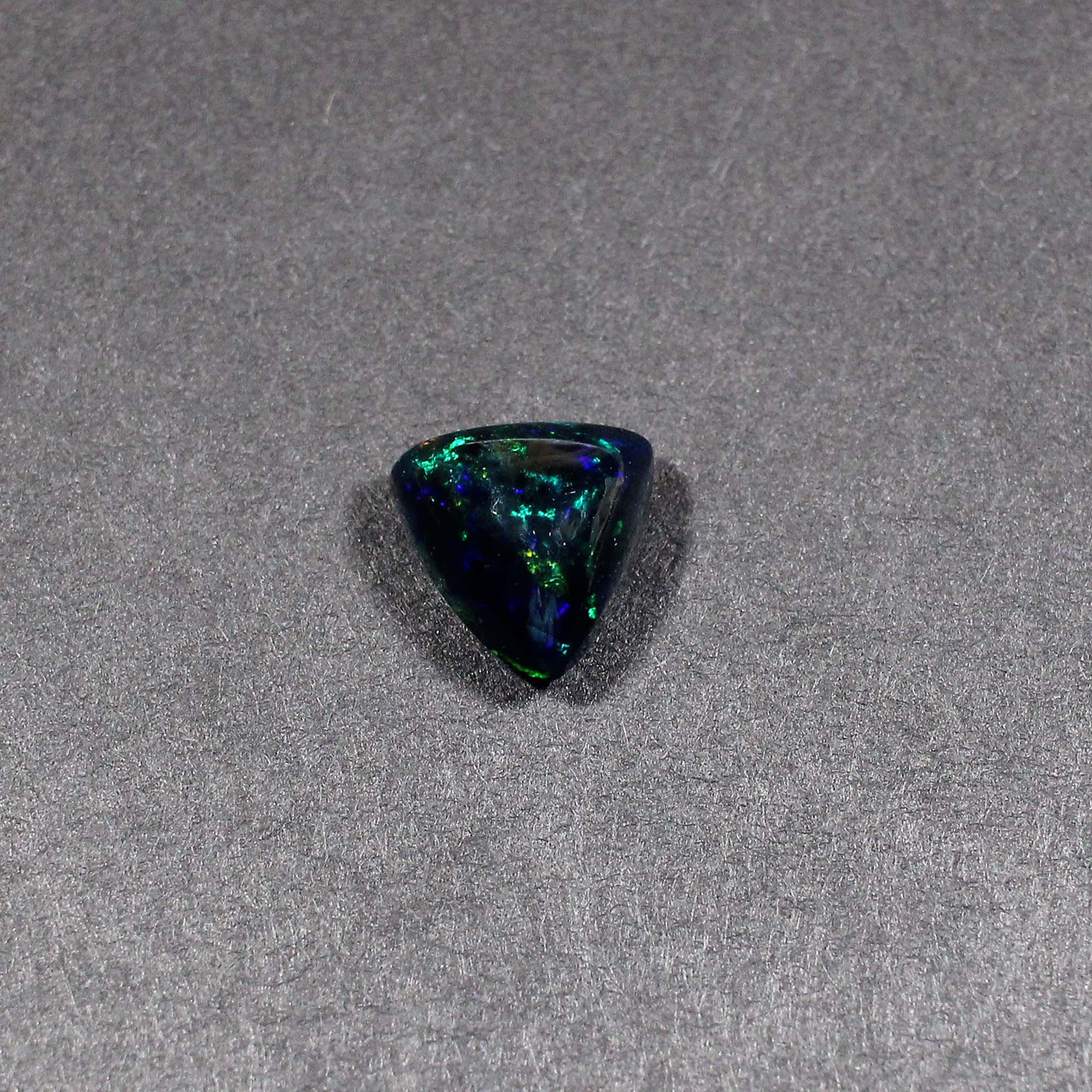 Natural Black Opal 12X11MM Trillion Cabochon 350Cts 1 Piece Gemstone For Making Jewelry