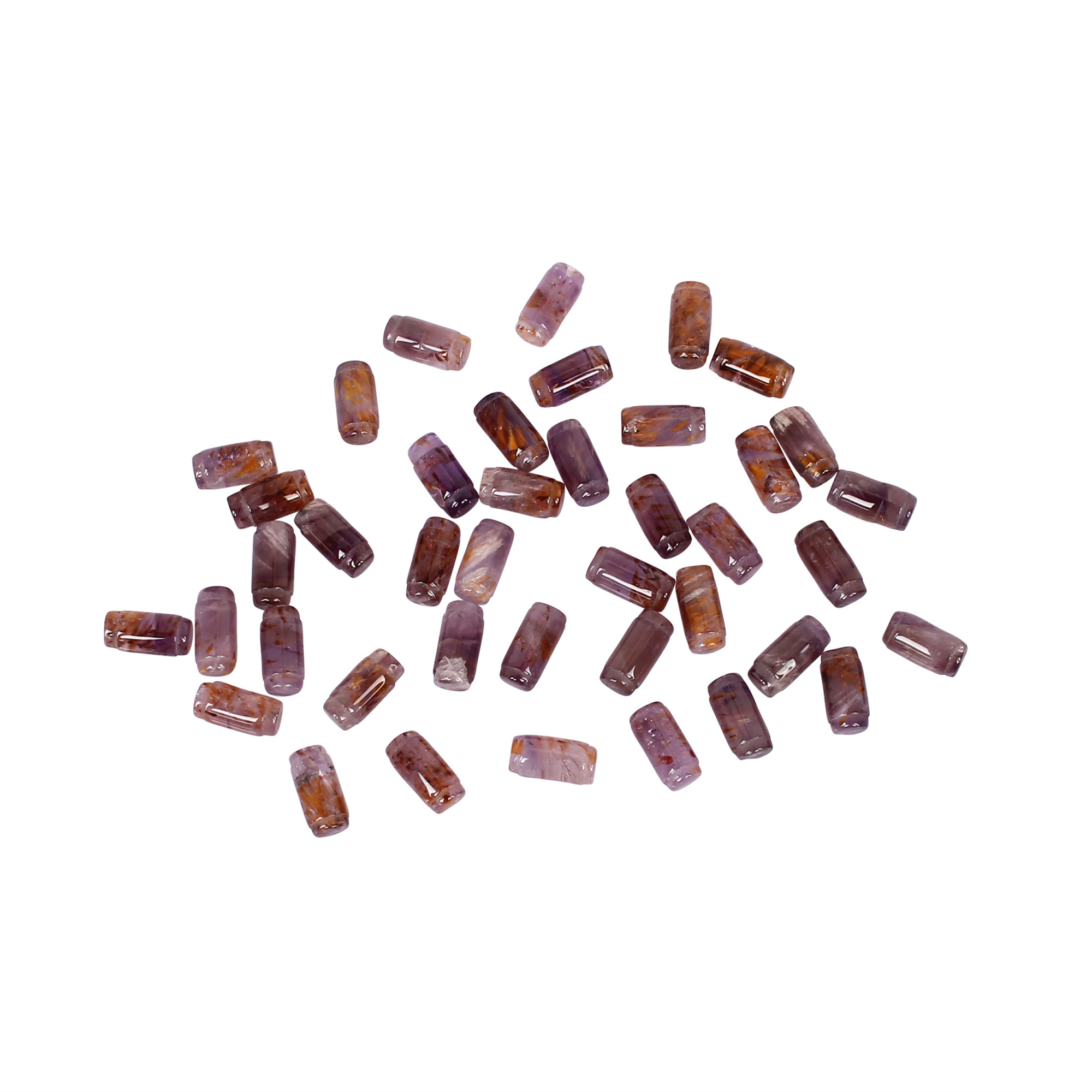 Natural Cacoxenite Barrel Shape Smooth Gemstone 140 Carat 8x4 mm for Jewelry Making