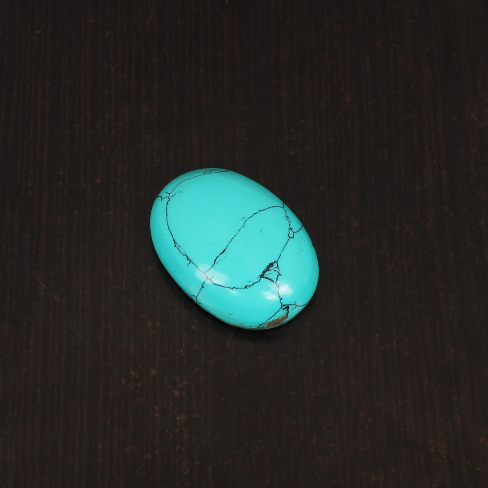 Image of Green Synthetic Turquoise Gemstone Cabochon Cut 36 Carat 29x21 mm Loose Stone for Jewelry Making
